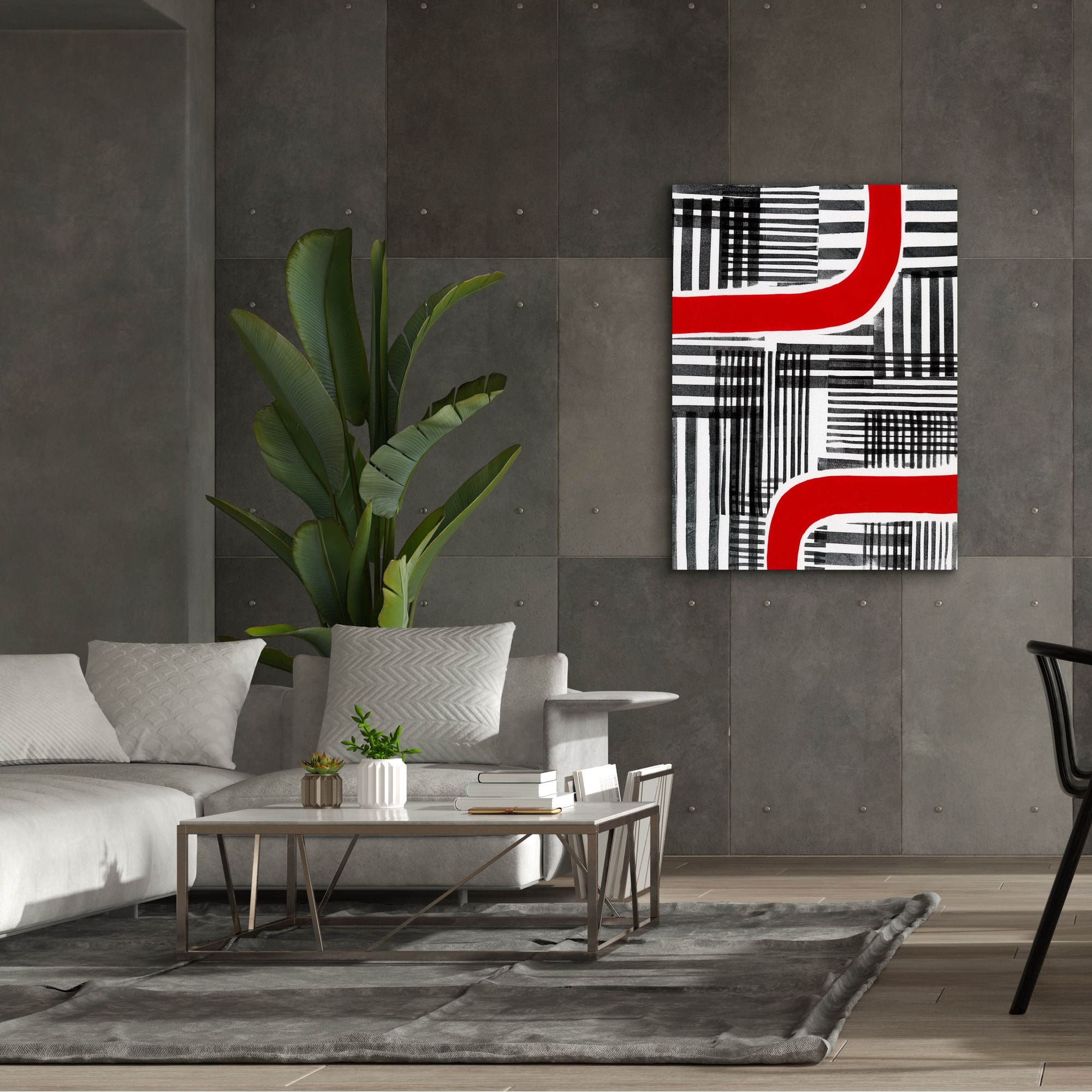 'Red Interrupted II' by Regina Moore, Canvas Wall Art,40x54