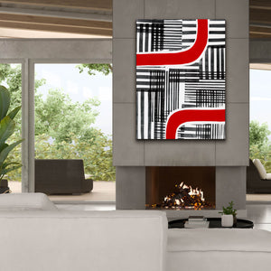 'Red Interrupted II' by Regina Moore, Canvas Wall Art,40x54