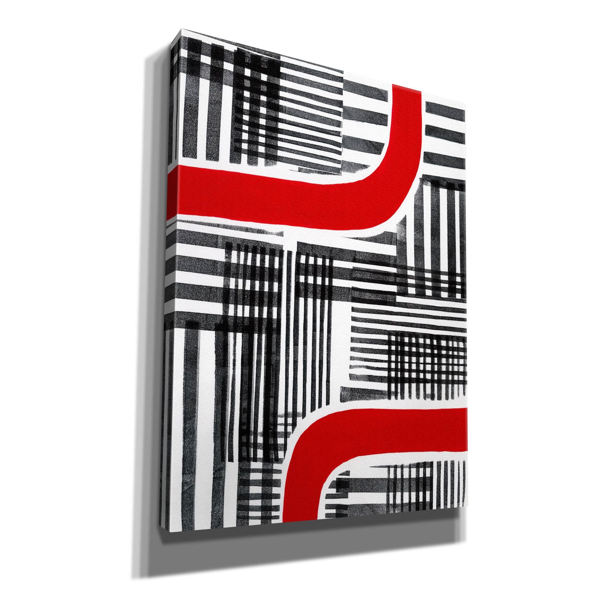'Red Interrupted II' by Regina Moore, Canvas Wall Art