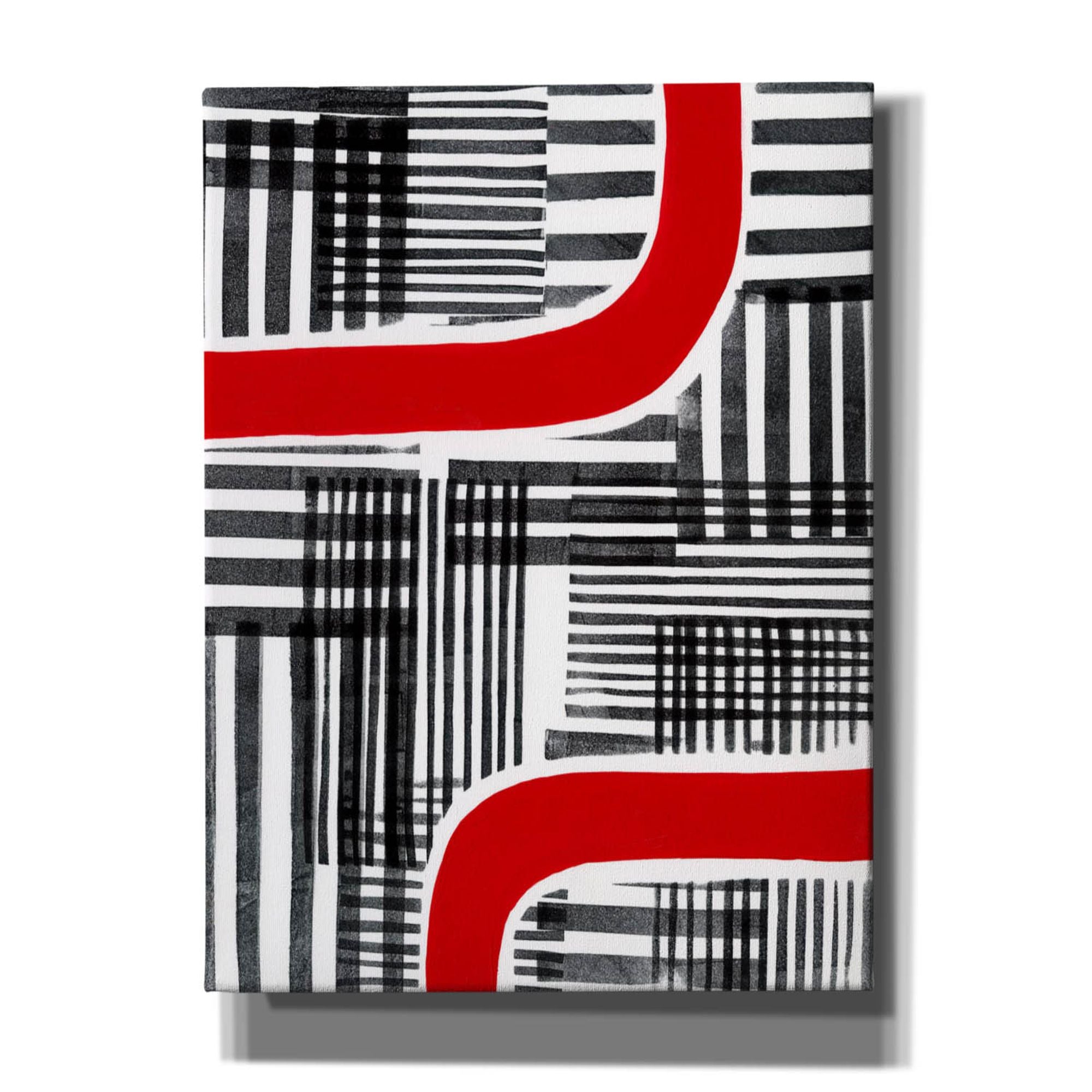 'Red Interrupted II' by Regina Moore, Canvas Wall Art