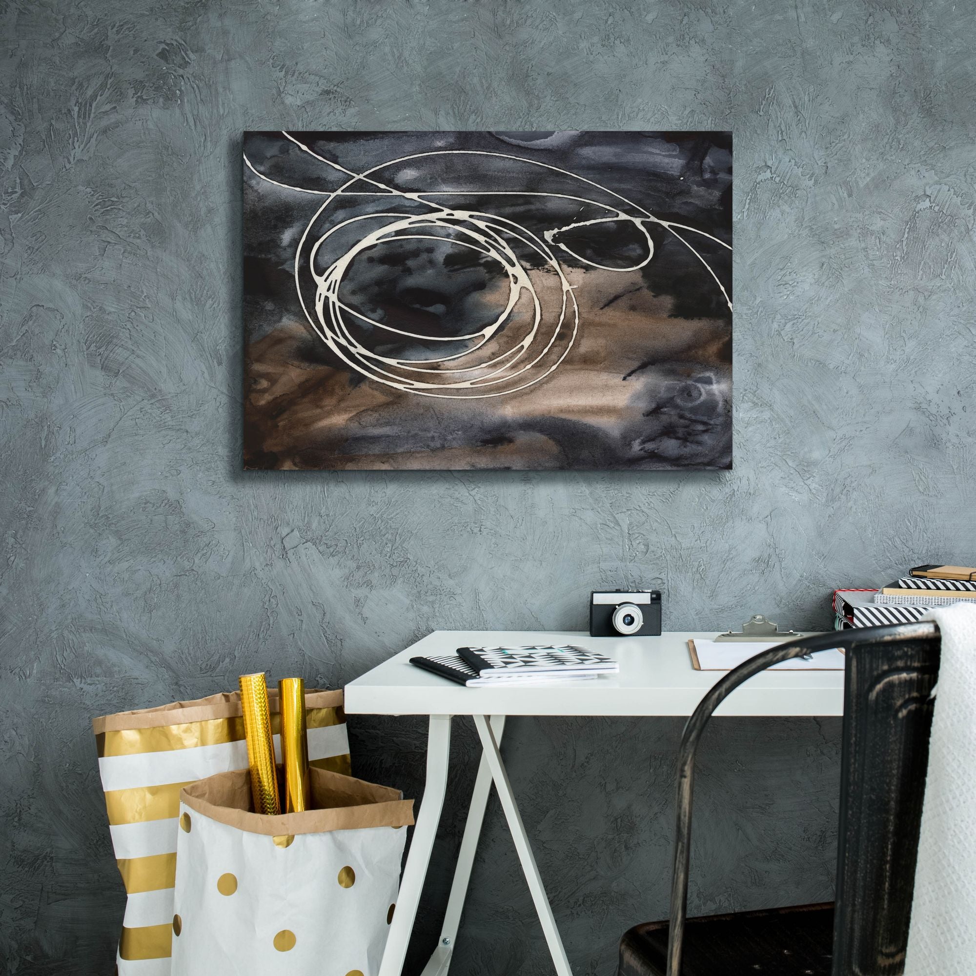 'Midnight Swirl II' by Regina Moore, Canvas Wall Art,26 x 18