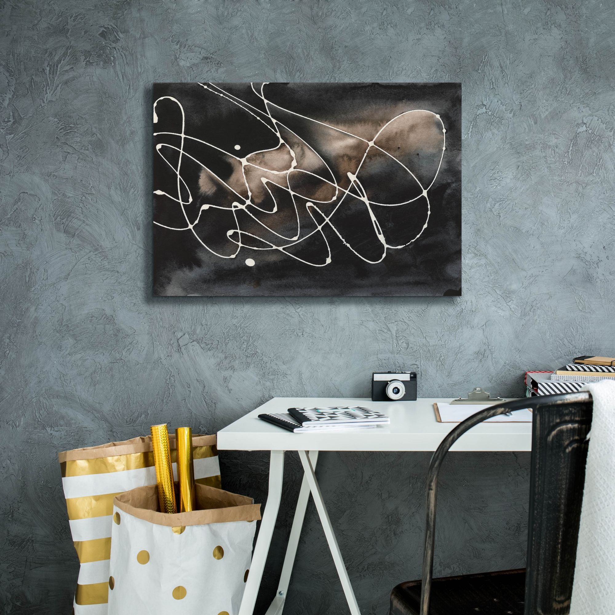 'Midnight Swirl III' by Regina Moore, Canvas Wall Art,26 x 18
