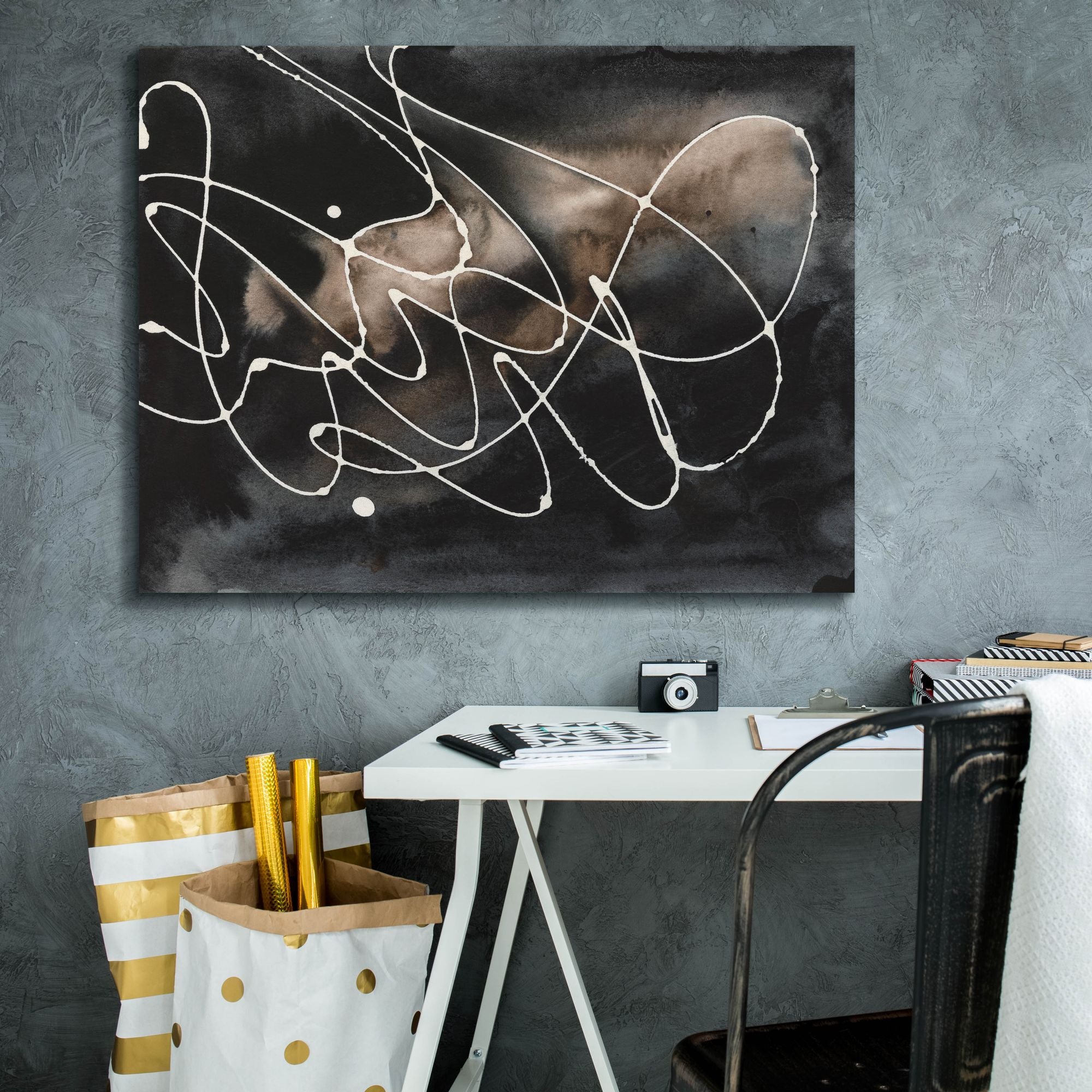 'Midnight Swirl III' by Regina Moore, Canvas Wall Art,34 x 26