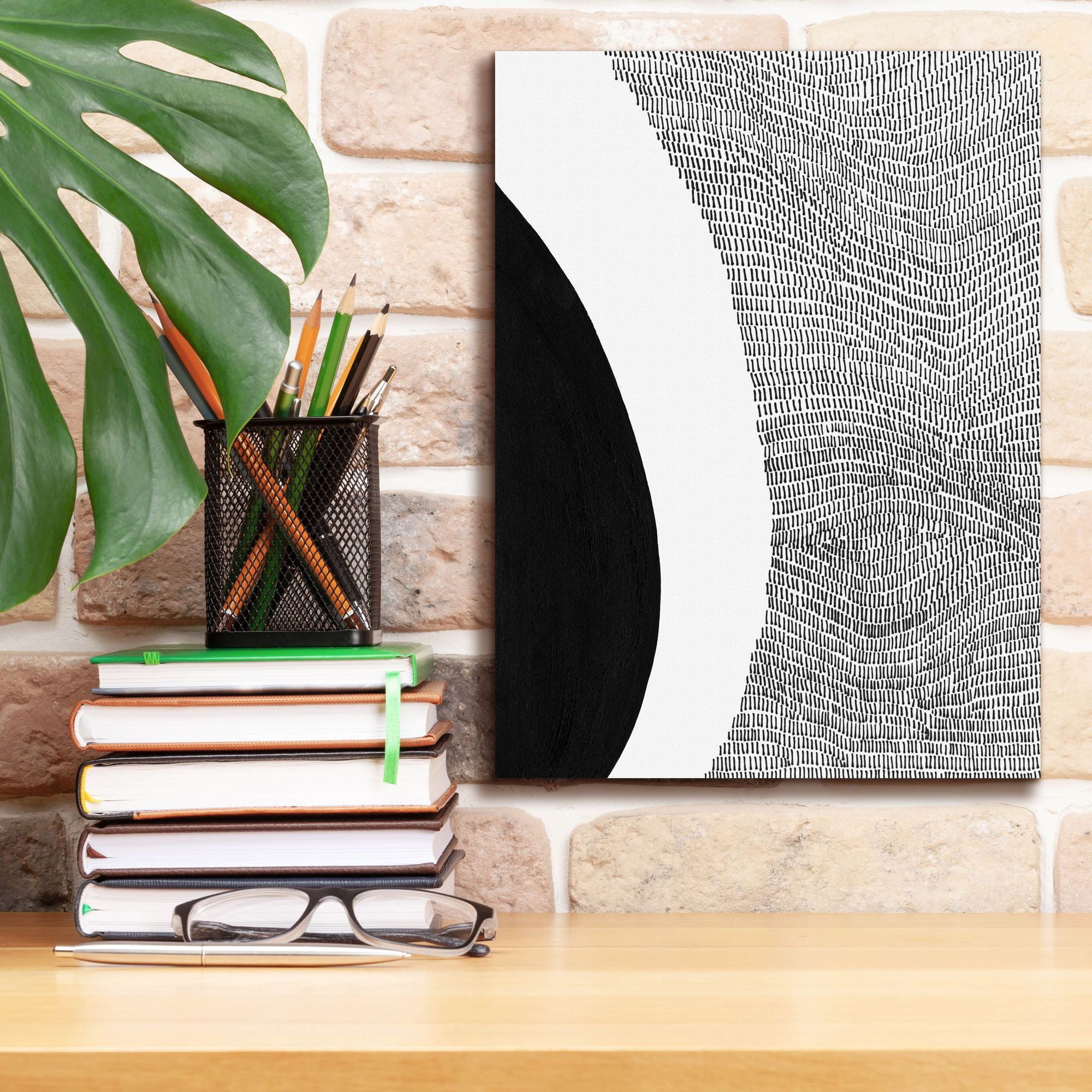 'Black & White Abstract II' by Regina Moore, Canvas Wall Art,12 x 16
