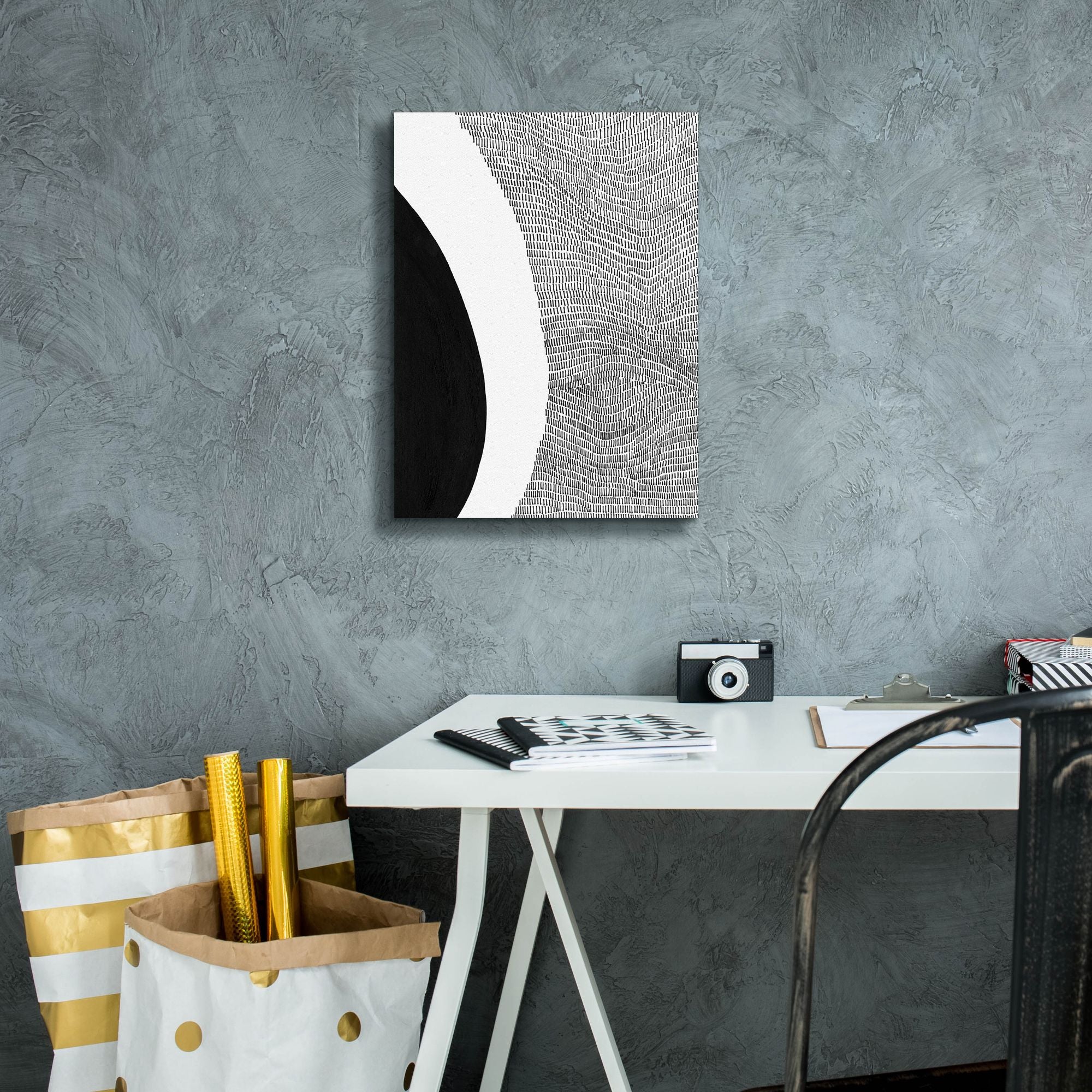 'Black & White Abstract II' by Regina Moore, Canvas Wall Art,12 x 16