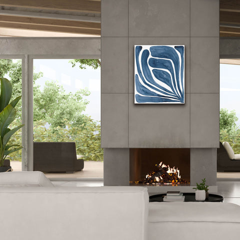 Image of 'Blue Stylized Leaf I' by Regina Moore, Canvas Wall Art,26x30