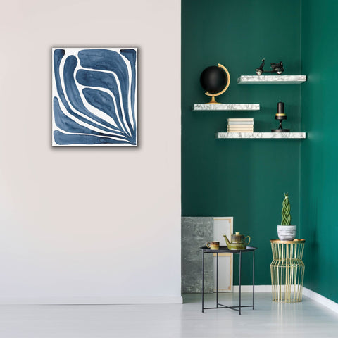 Image of 'Blue Stylized Leaf I' by Regina Moore, Canvas Wall Art,26x30