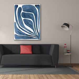 'Blue Stylized Leaf I' by Regina Moore, Canvas Wall Art,40x54