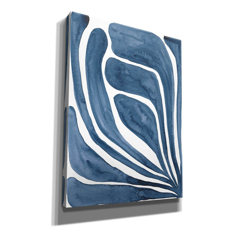 Image of 'Blue Stylized Leaf I' by Regina Moore, Canvas Wall Art