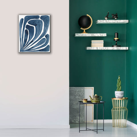 Image of 'Blue Stylized Leaf II' by Regina Moore, Canvas Wall Art,20 x 24