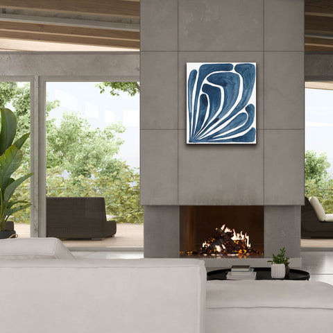 Image of 'Blue Stylized Leaf II' by Regina Moore, Canvas Wall Art,26x30
