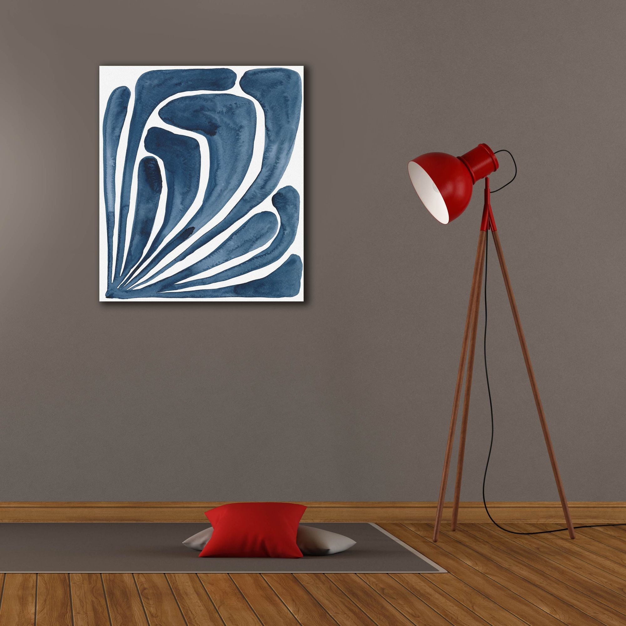 'Blue Stylized Leaf II' by Regina Moore, Canvas Wall Art,26x30