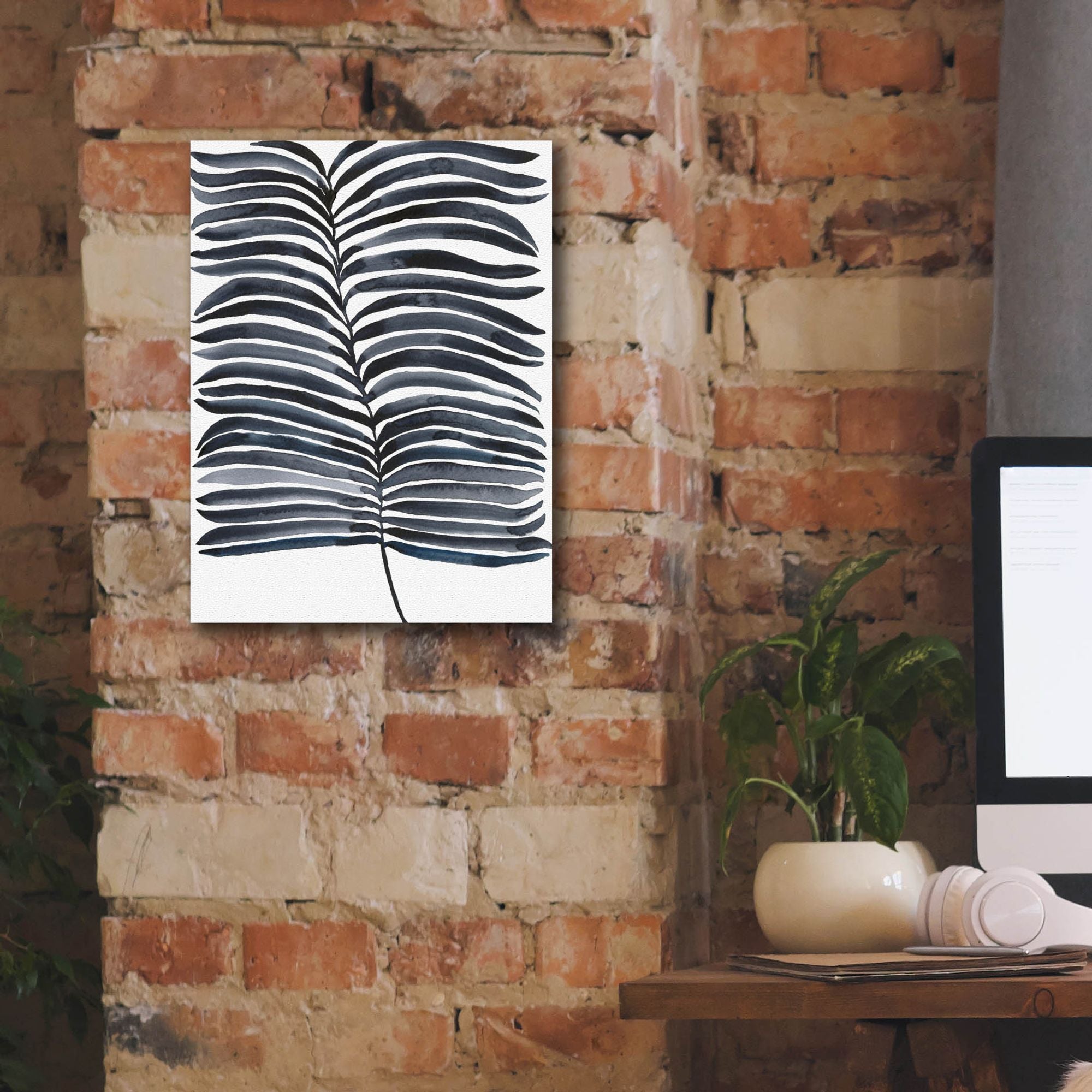 'Indigo Fronds II' by Regina Moore, Canvas Wall Art,12 x 16