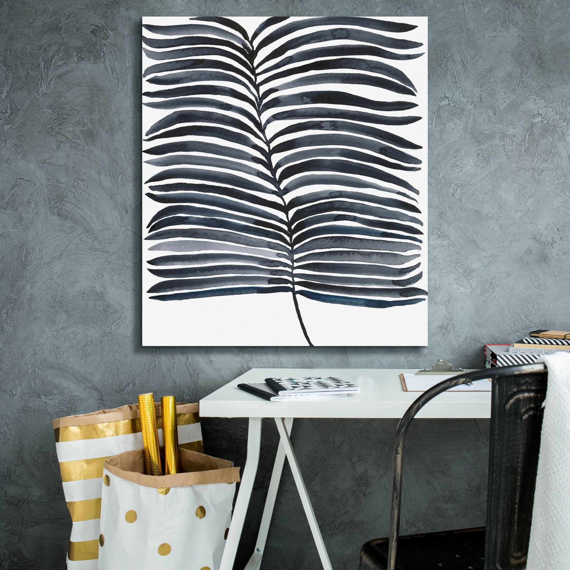 'Indigo Fronds II' by Regina Moore, Canvas Wall Art,26x30