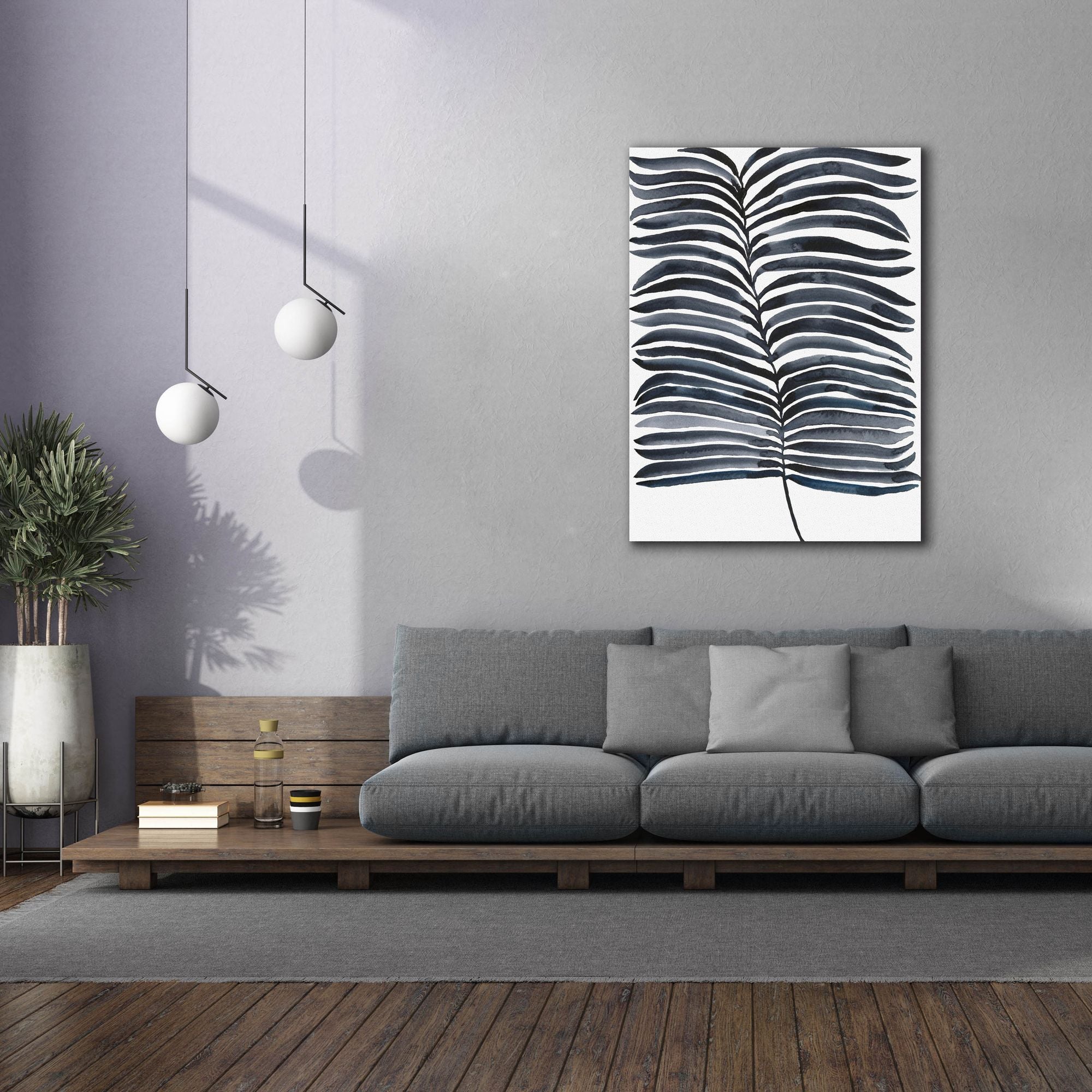 'Indigo Fronds II' by Regina Moore, Canvas Wall Art,40x54