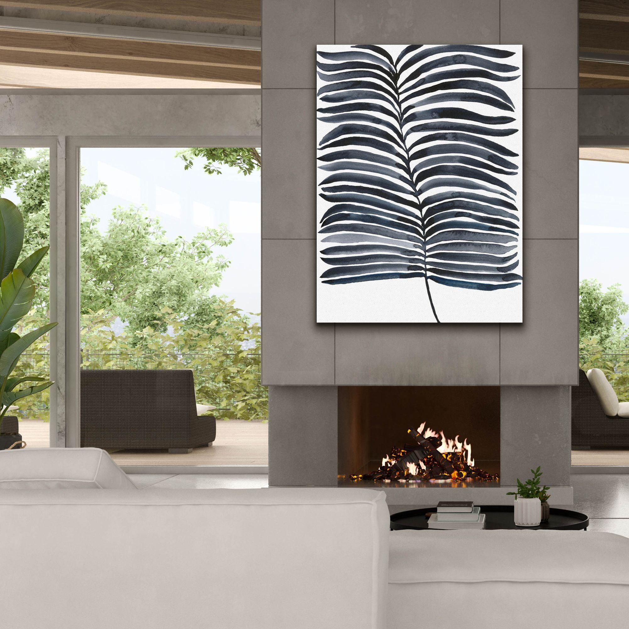 'Indigo Fronds II' by Regina Moore, Canvas Wall Art,40x54
