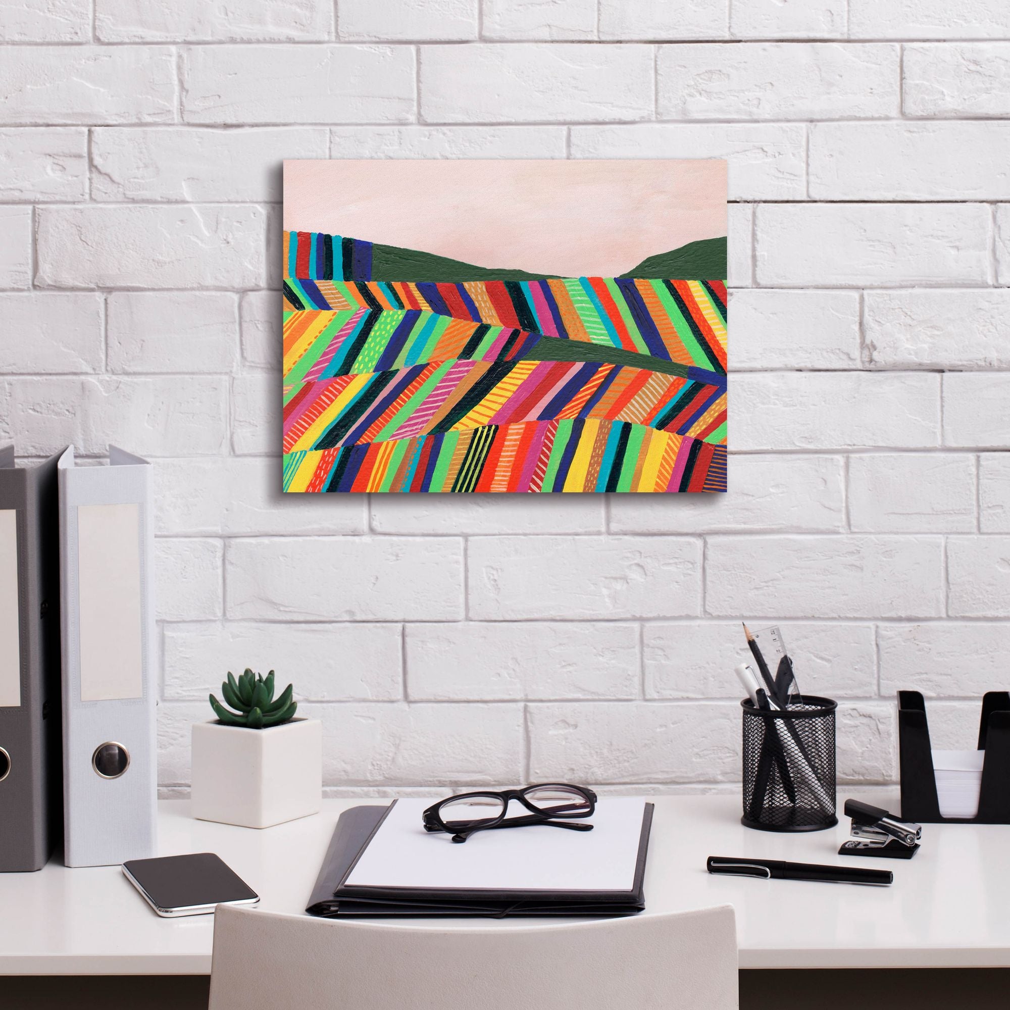 'Rainbow Fields I' by Regina Moore, Canvas Wall Art,16 x 12