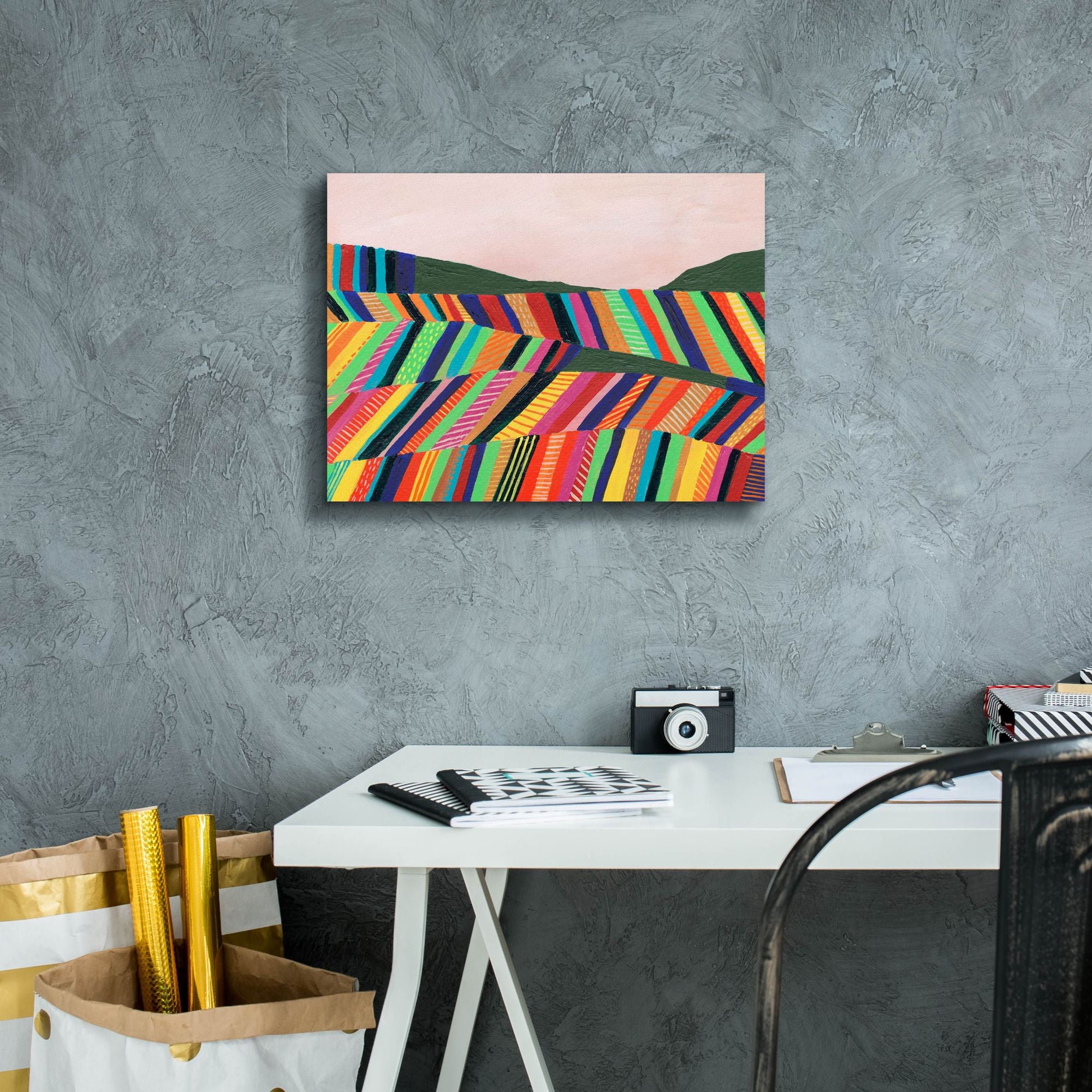 'Rainbow Fields I' by Regina Moore, Canvas Wall Art,16 x 12