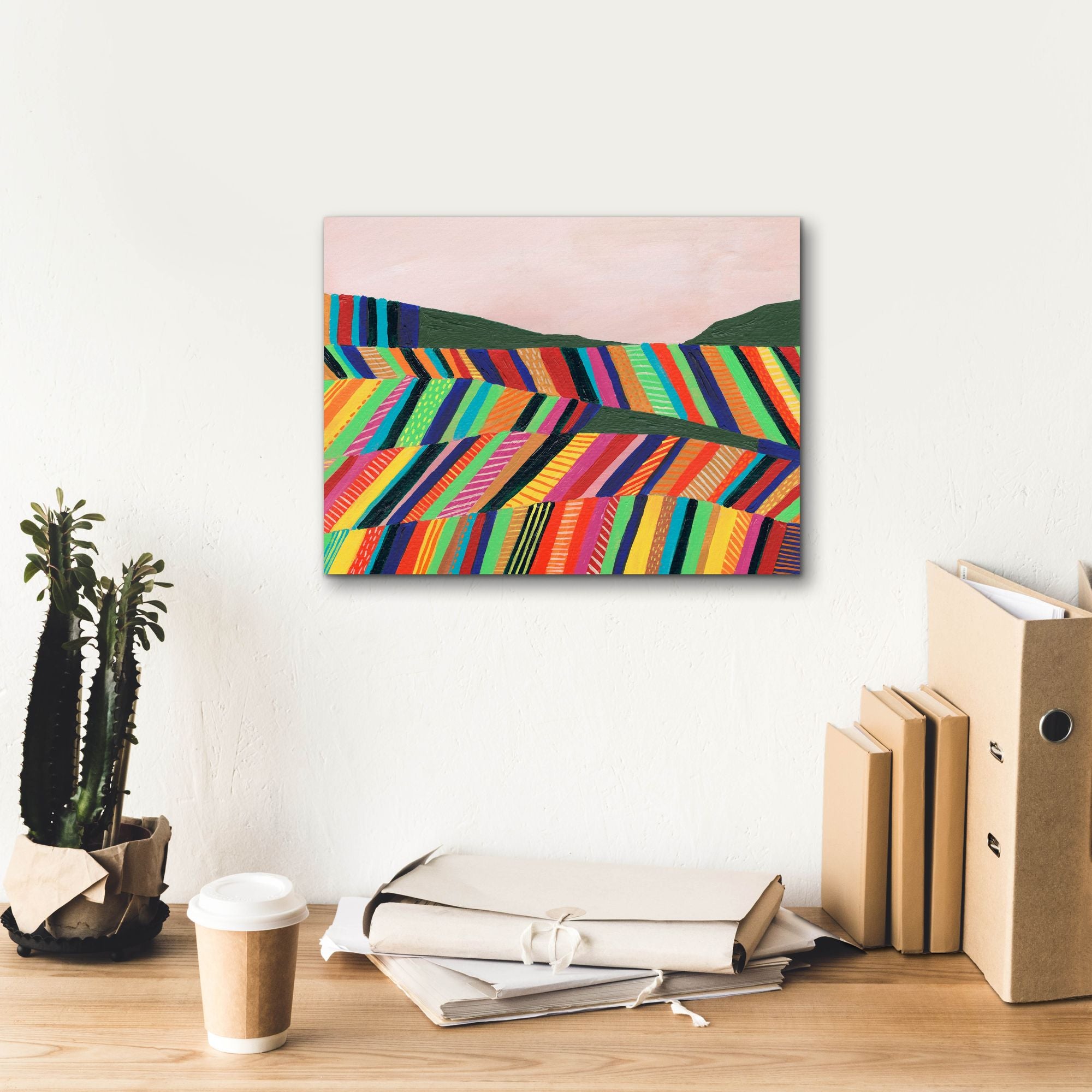 'Rainbow Fields I' by Regina Moore, Canvas Wall Art,16 x 12