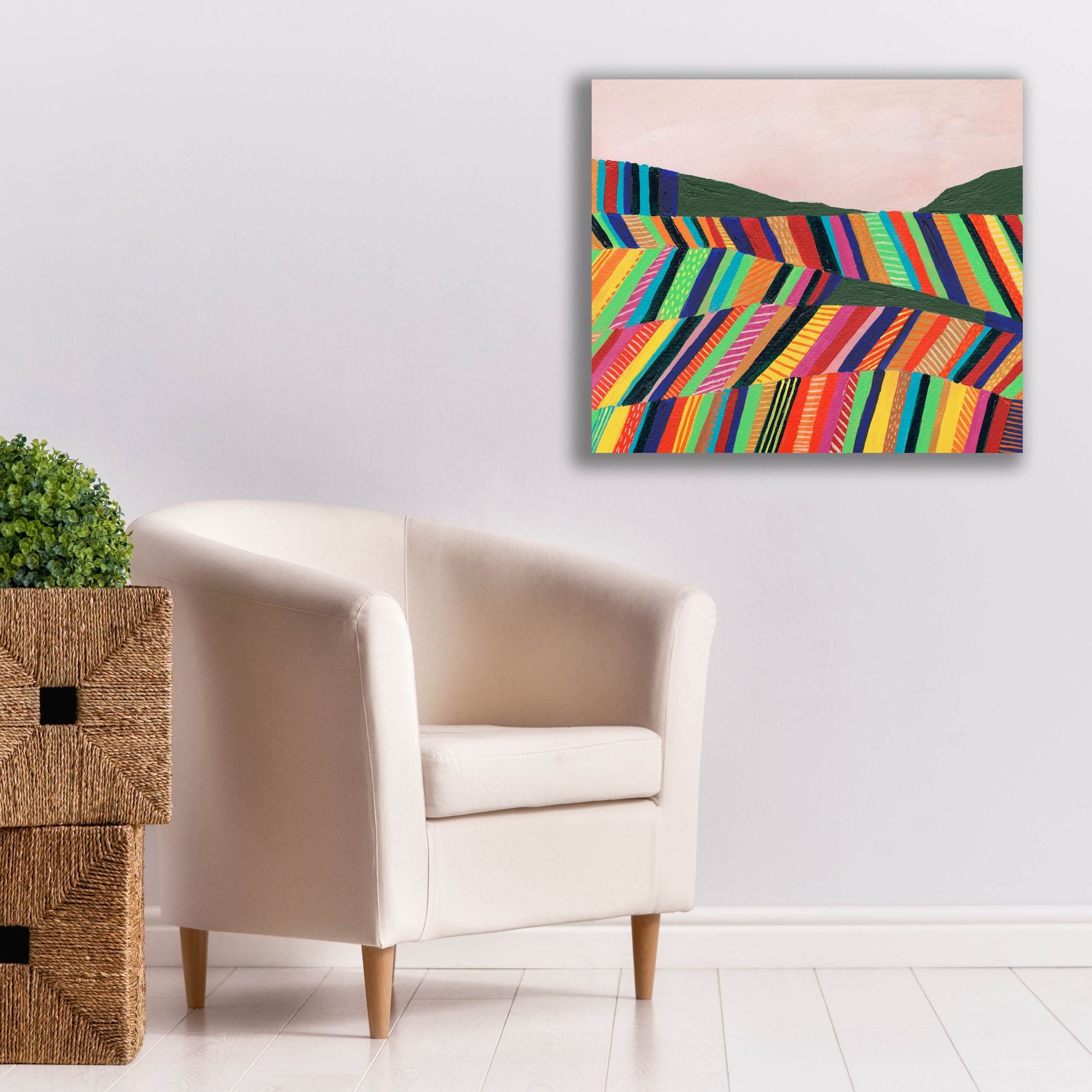 'Rainbow Fields I' by Regina Moore, Canvas Wall Art,30x26