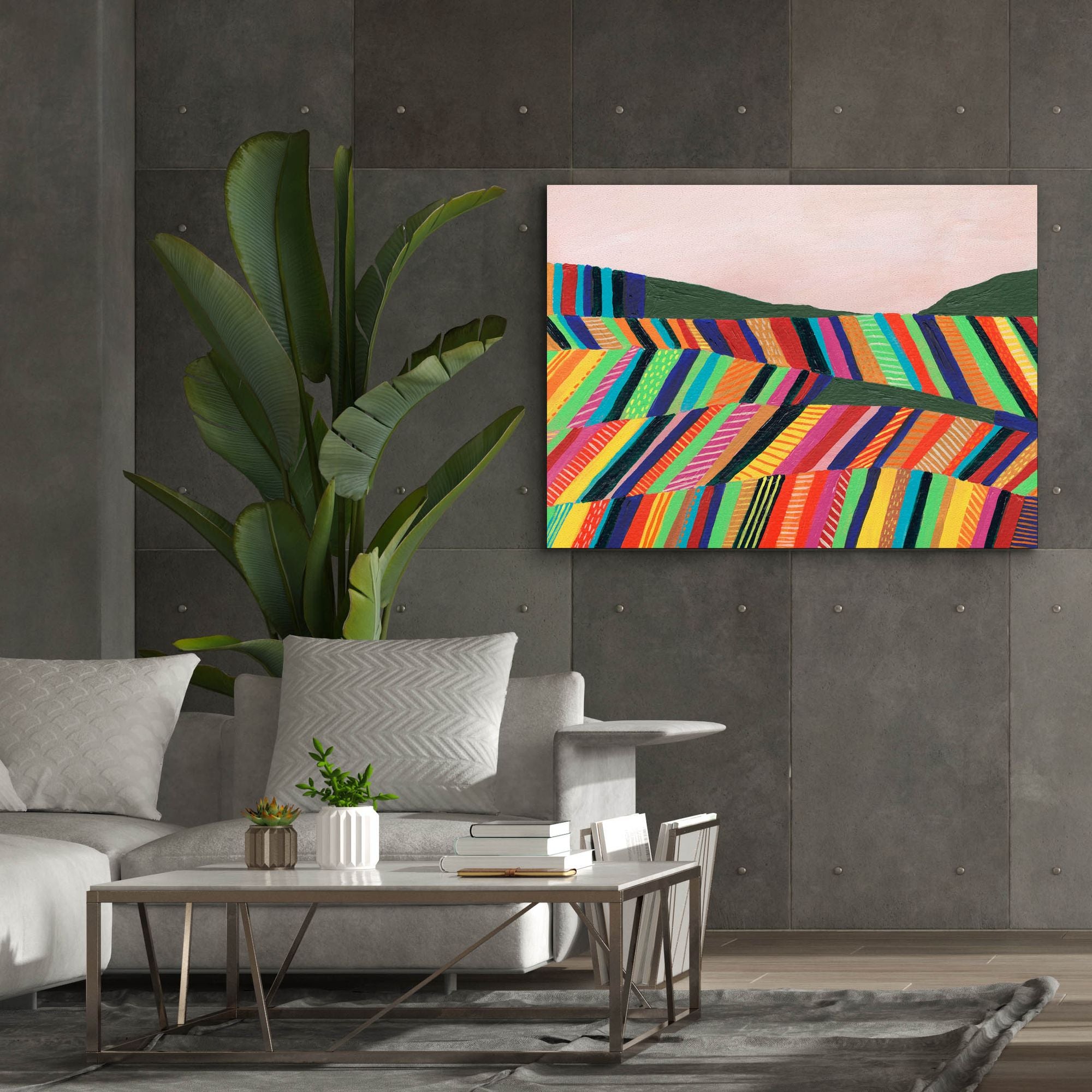 'Rainbow Fields I' by Regina Moore, Canvas Wall Art,54x40