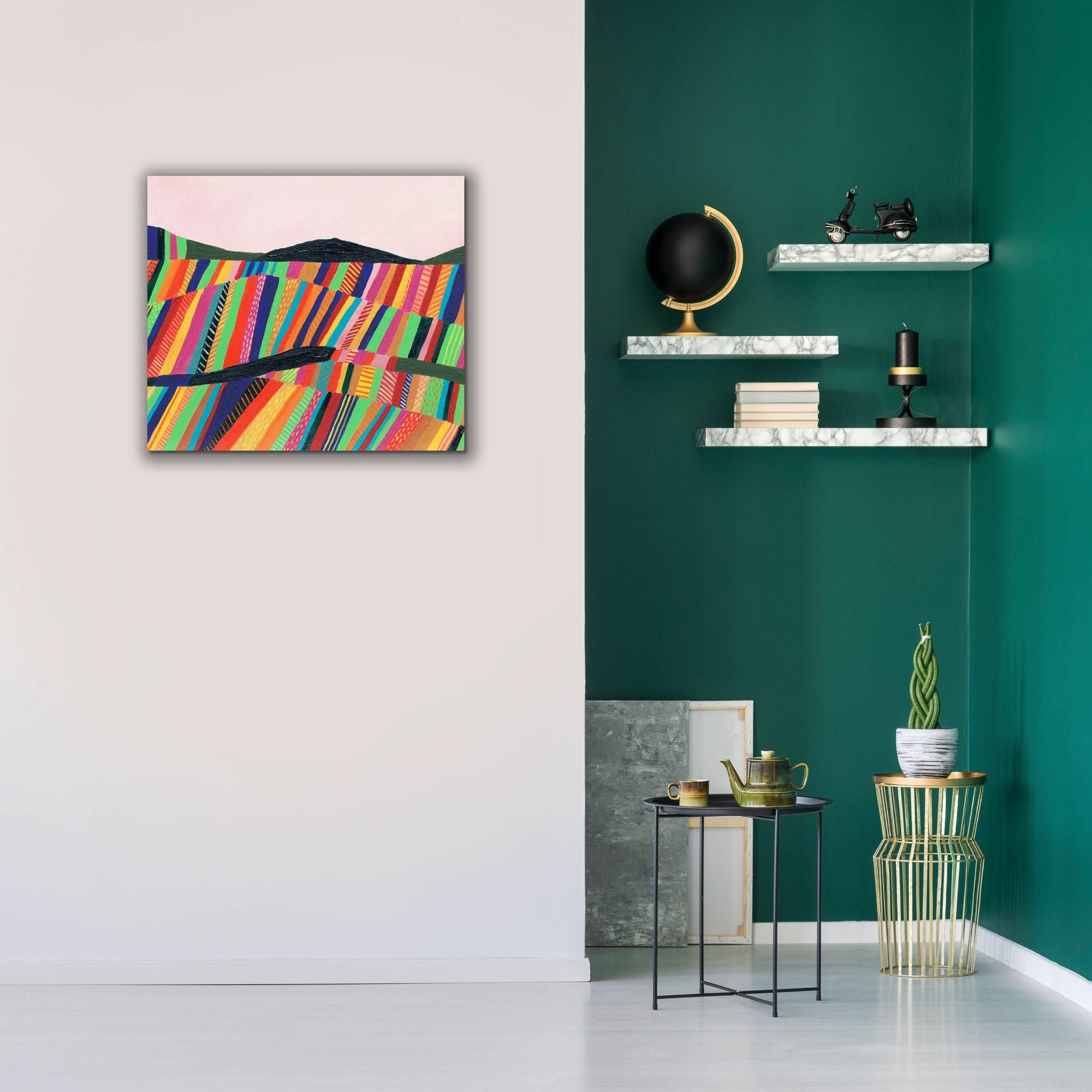 'Rainbow Fields II' by Regina Moore, Canvas Wall Art,30x26