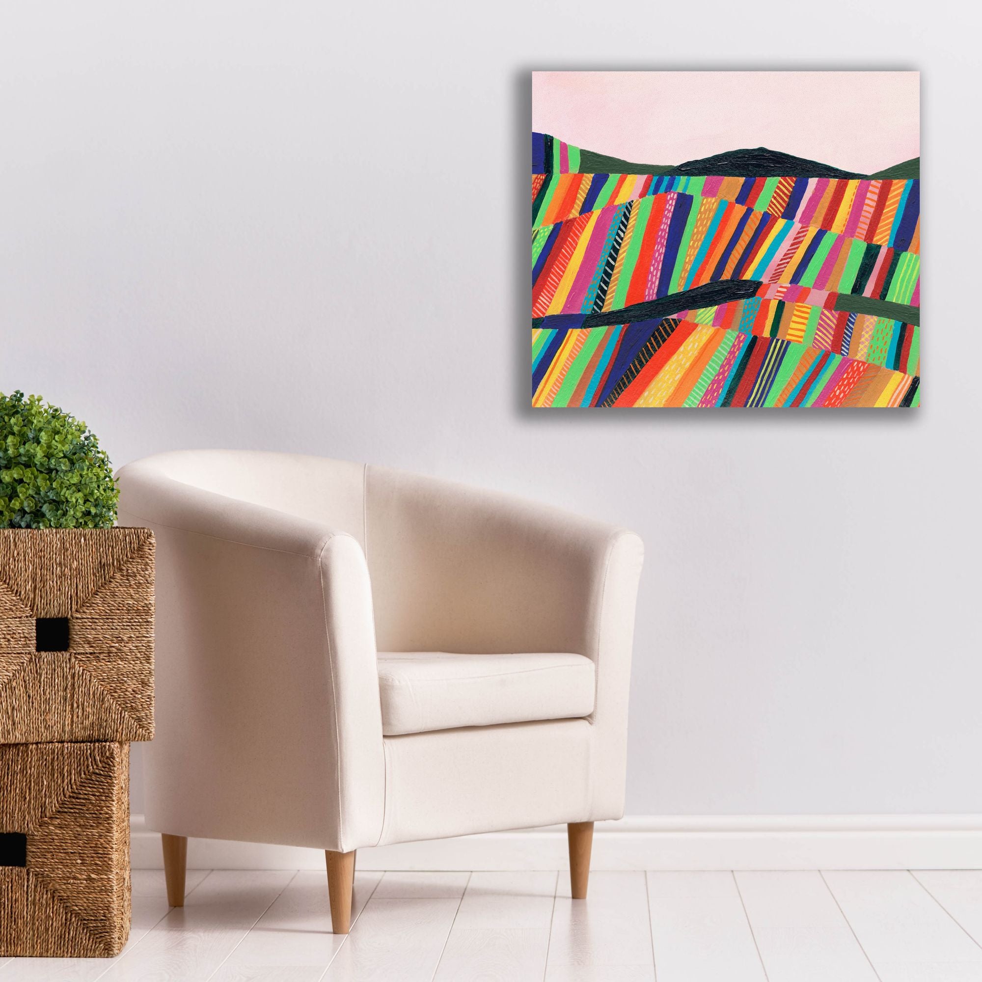 'Rainbow Fields II' by Regina Moore, Canvas Wall Art,30x26