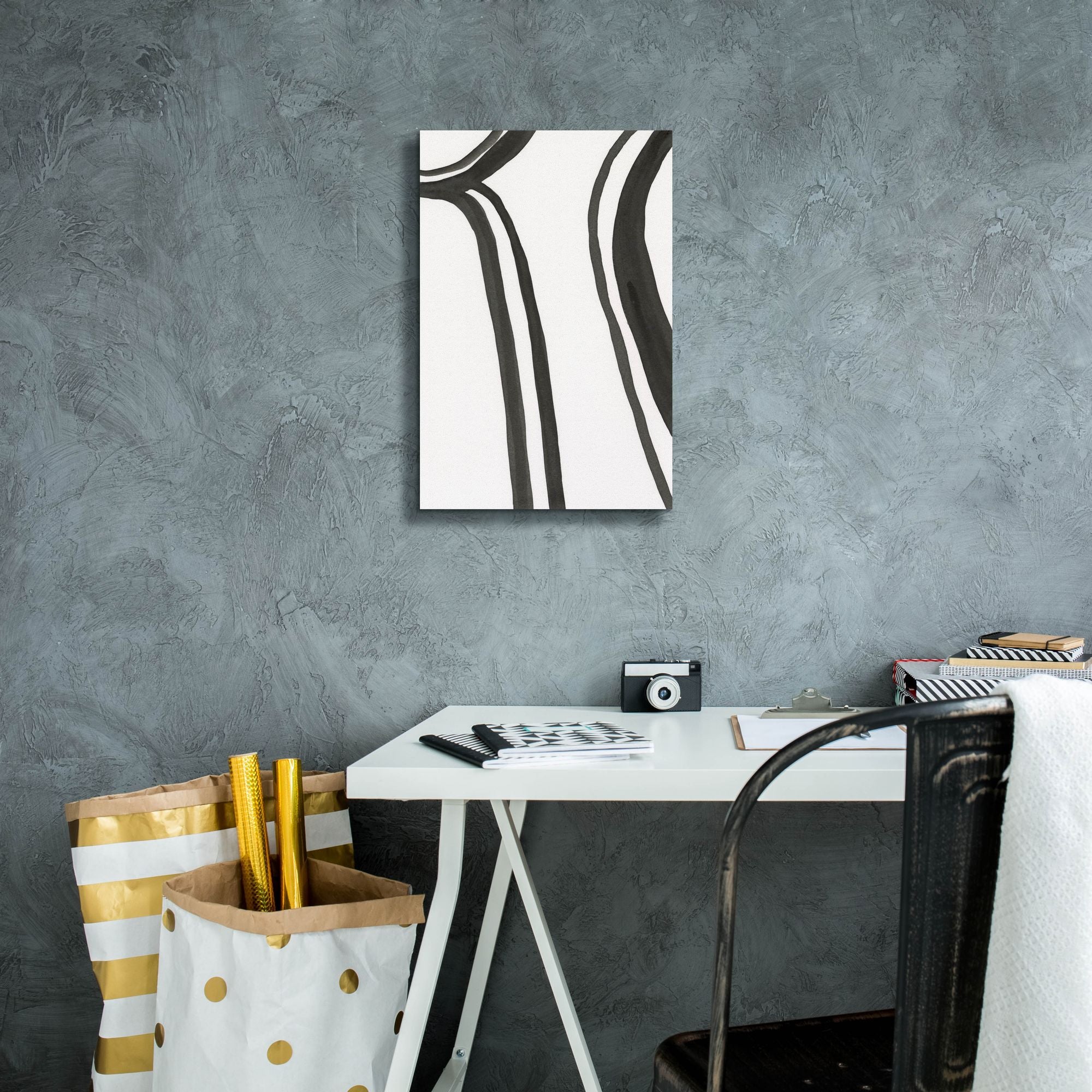'Ink Lines II' by Regina Moore, Canvas Wall Art,12 x 18