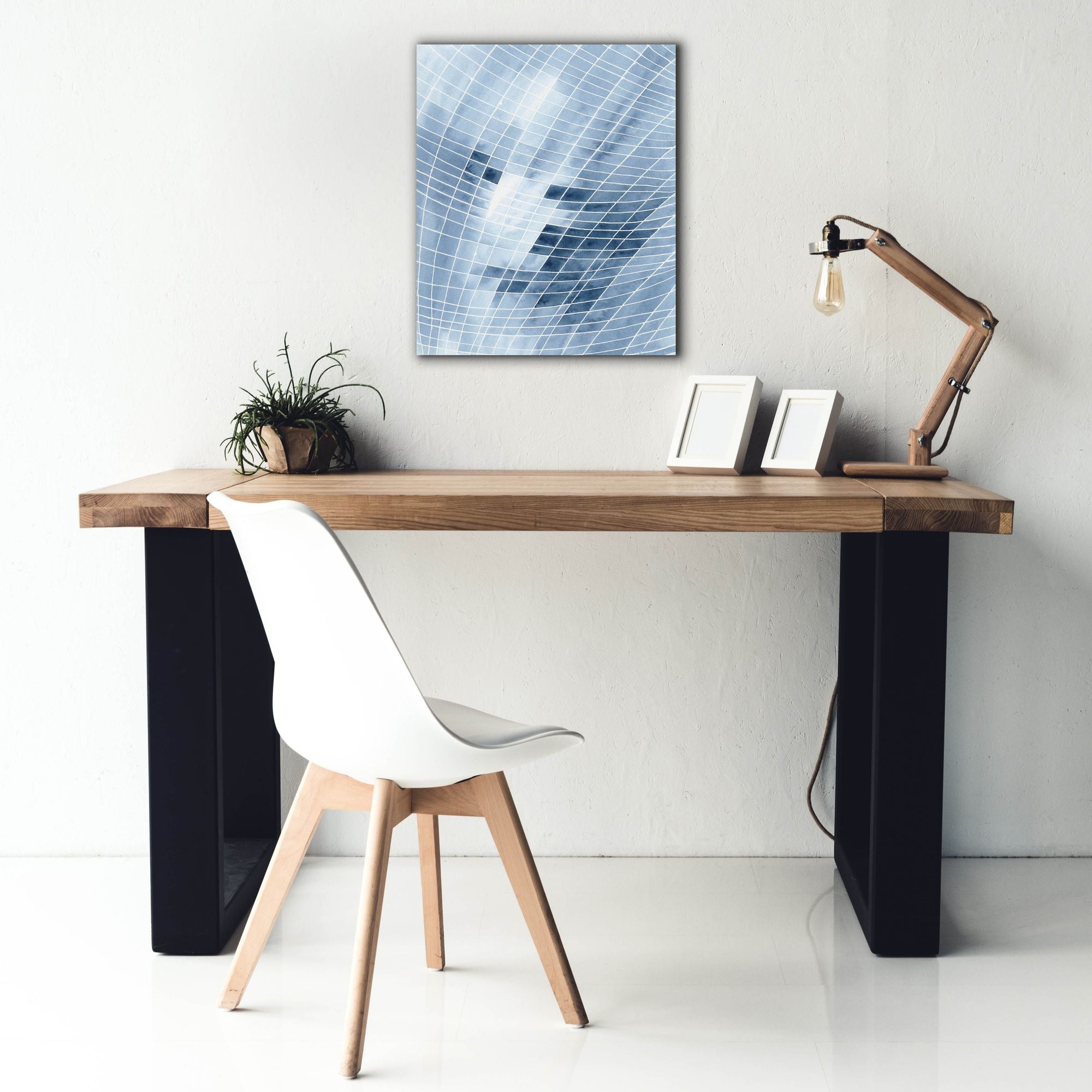 'Blue Grid I' by Regina Moore, Canvas Wall Art,20 x 24
