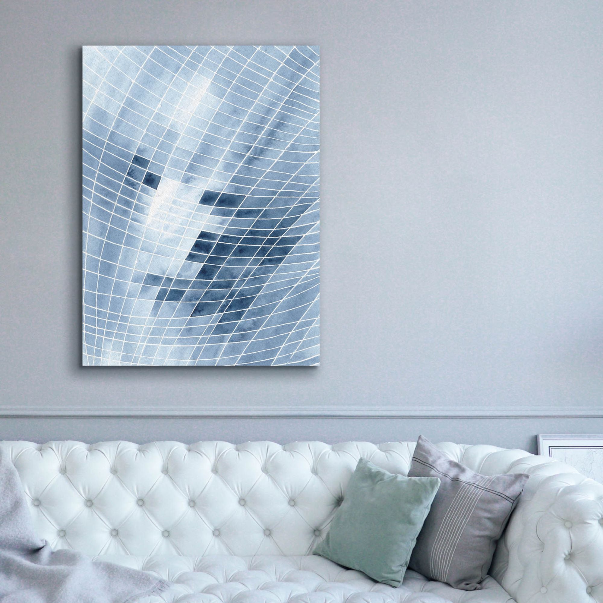 'Blue Grid I' by Regina Moore, Canvas Wall Art,40x54