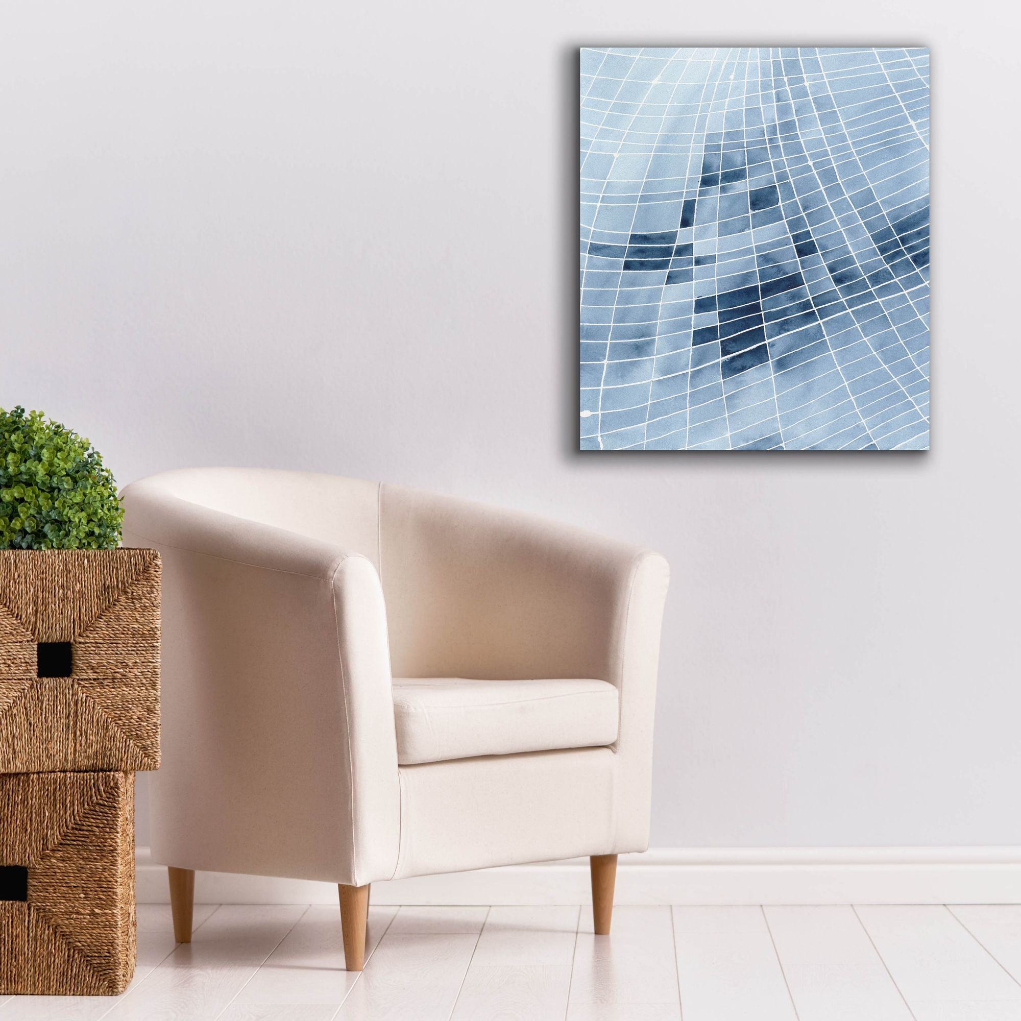 'Blue Grid II' by Regina Moore, Canvas Wall Art,26x30