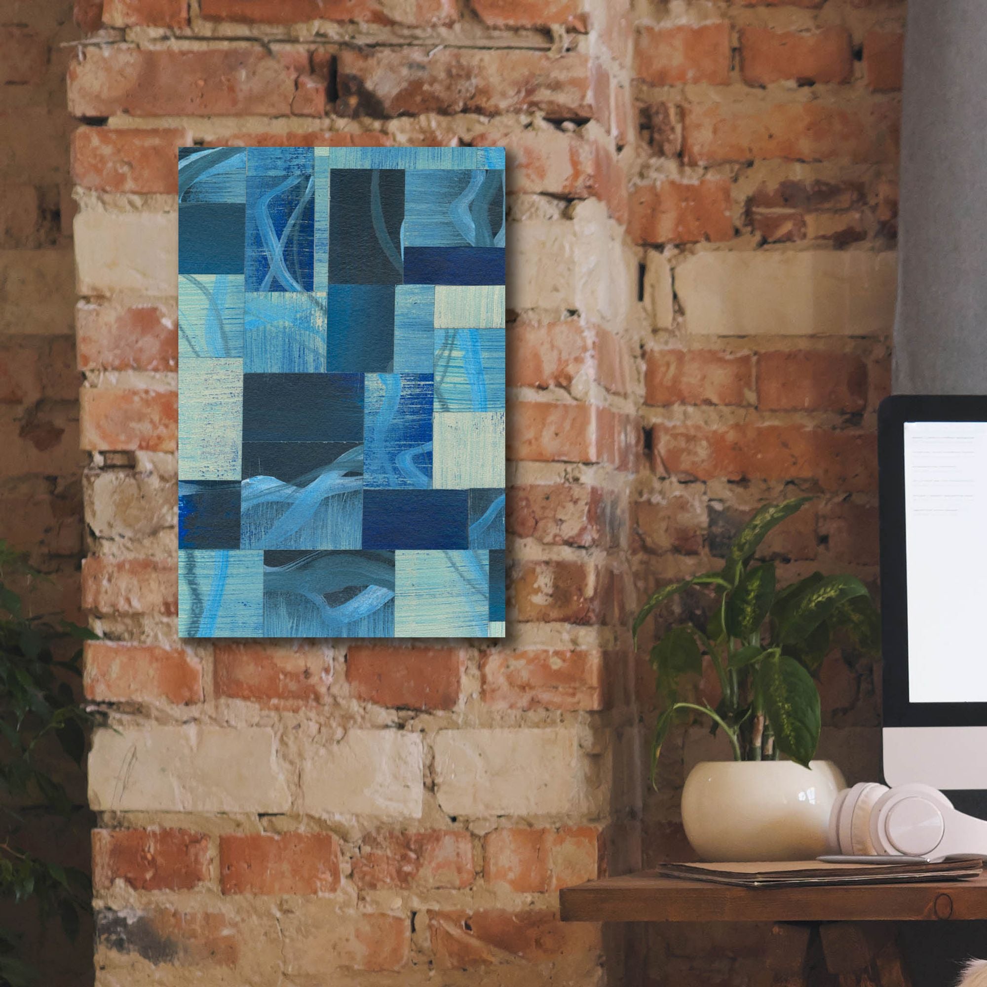 'Denim Blocks I' by Regina Moore, Canvas Wall Art,12 x 18