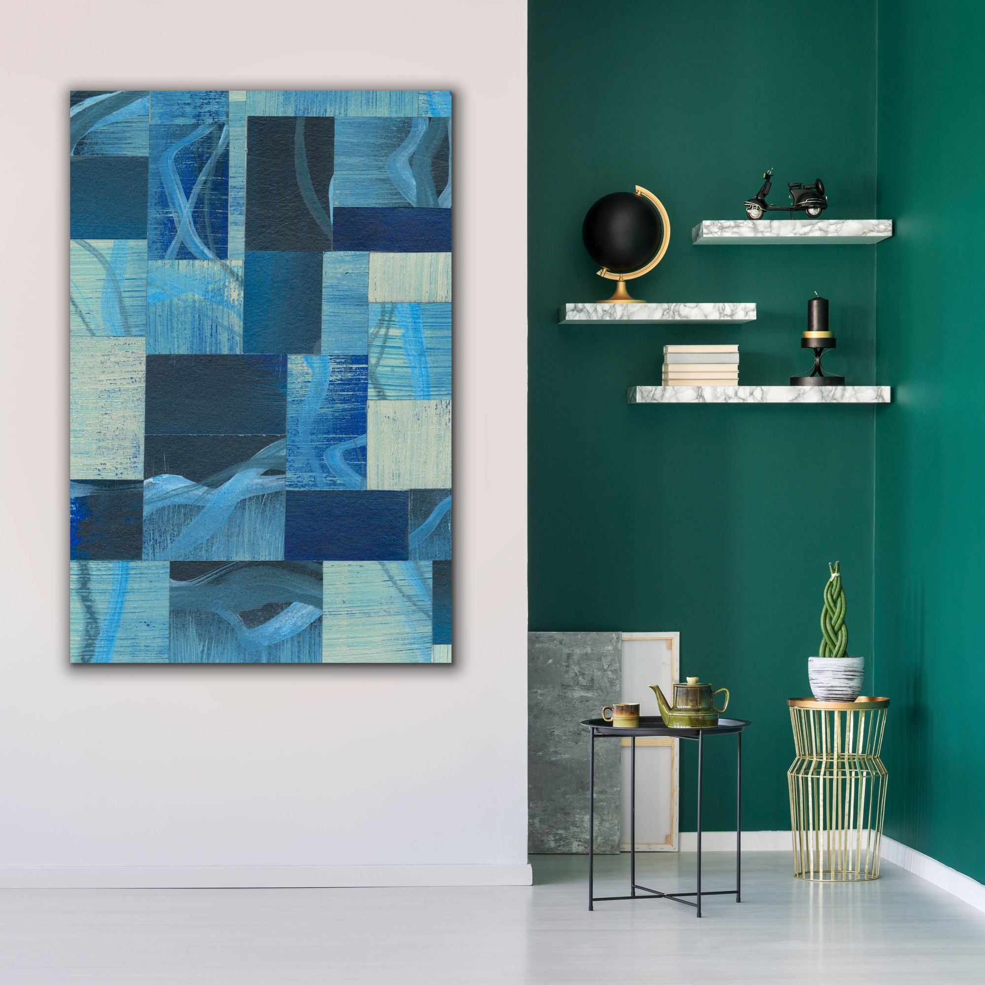 'Denim Blocks I' by Regina Moore, Canvas Wall Art,40x60