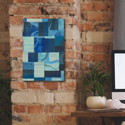 Image of 'Denim Blocks II' by Regina Moore, Canvas Wall Art,12 x 18