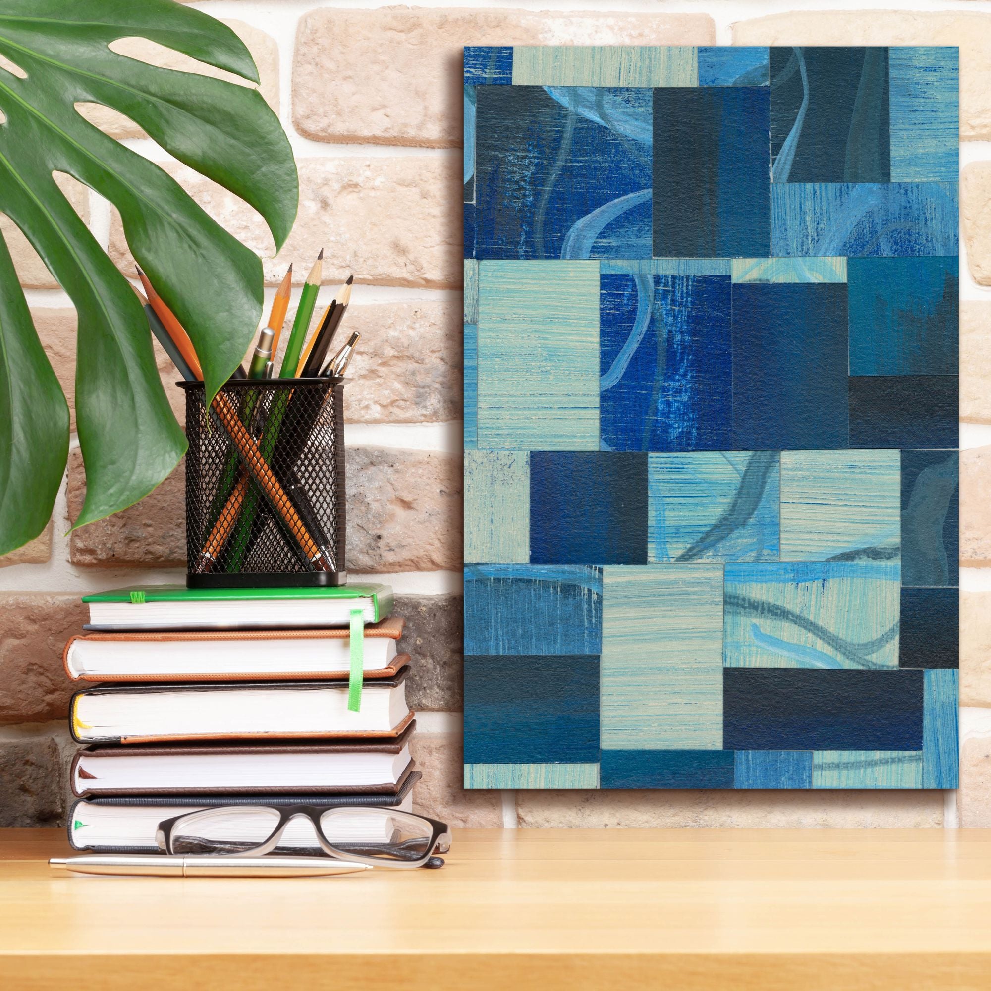 'Denim Blocks II' by Regina Moore, Canvas Wall Art,12 x 18