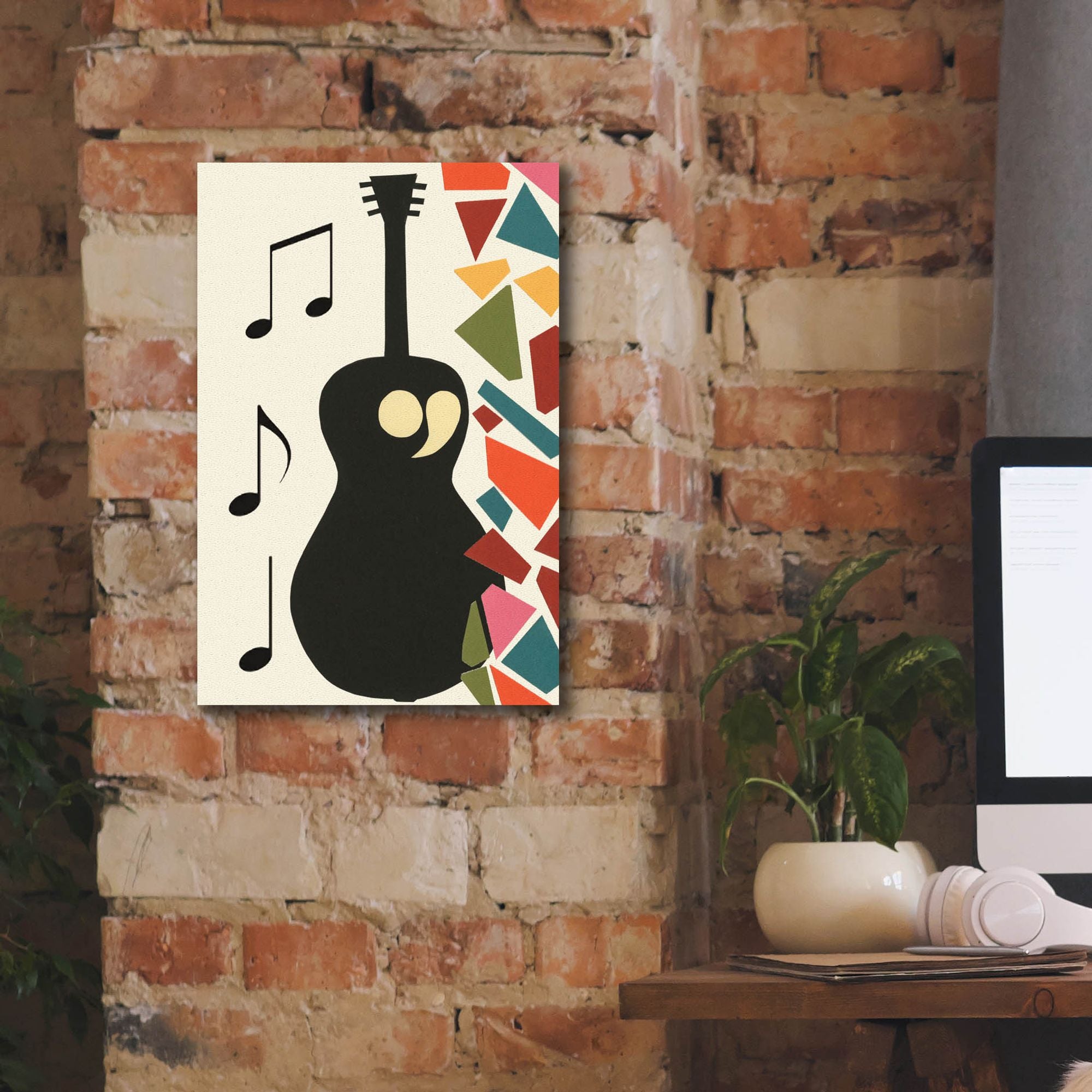 'Cut Paper Instruments Collection B' by Regina Moore, Canvas Wall Art,12 x 18