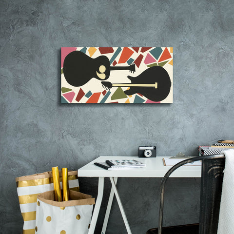 Image of 'Cut Paper Instruments Collection D' by Regina Moore, Canvas Wall Art,24 x 12