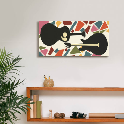 Image of 'Cut Paper Instruments Collection D' by Regina Moore, Canvas Wall Art,24 x 12