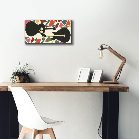 Image of 'Cut Paper Instruments Collection D' by Regina Moore, Canvas Wall Art,24 x 12