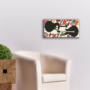 'Cut Paper Instruments Collection D' by Regina Moore, Canvas Wall Art,24 x 12