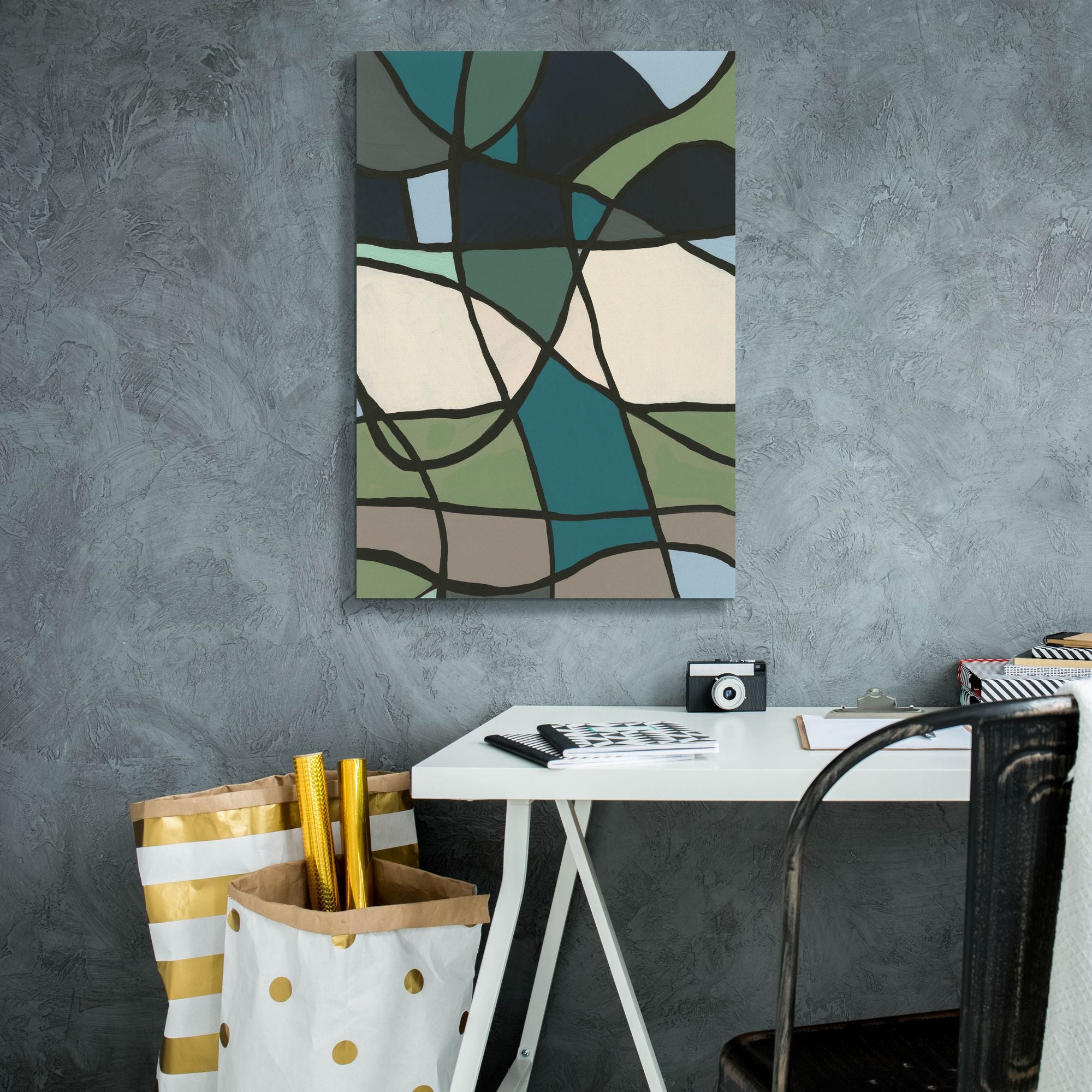 'Multicolor Stained Glass I' by Regina Moore, Canvas Wall Art,18 x 26