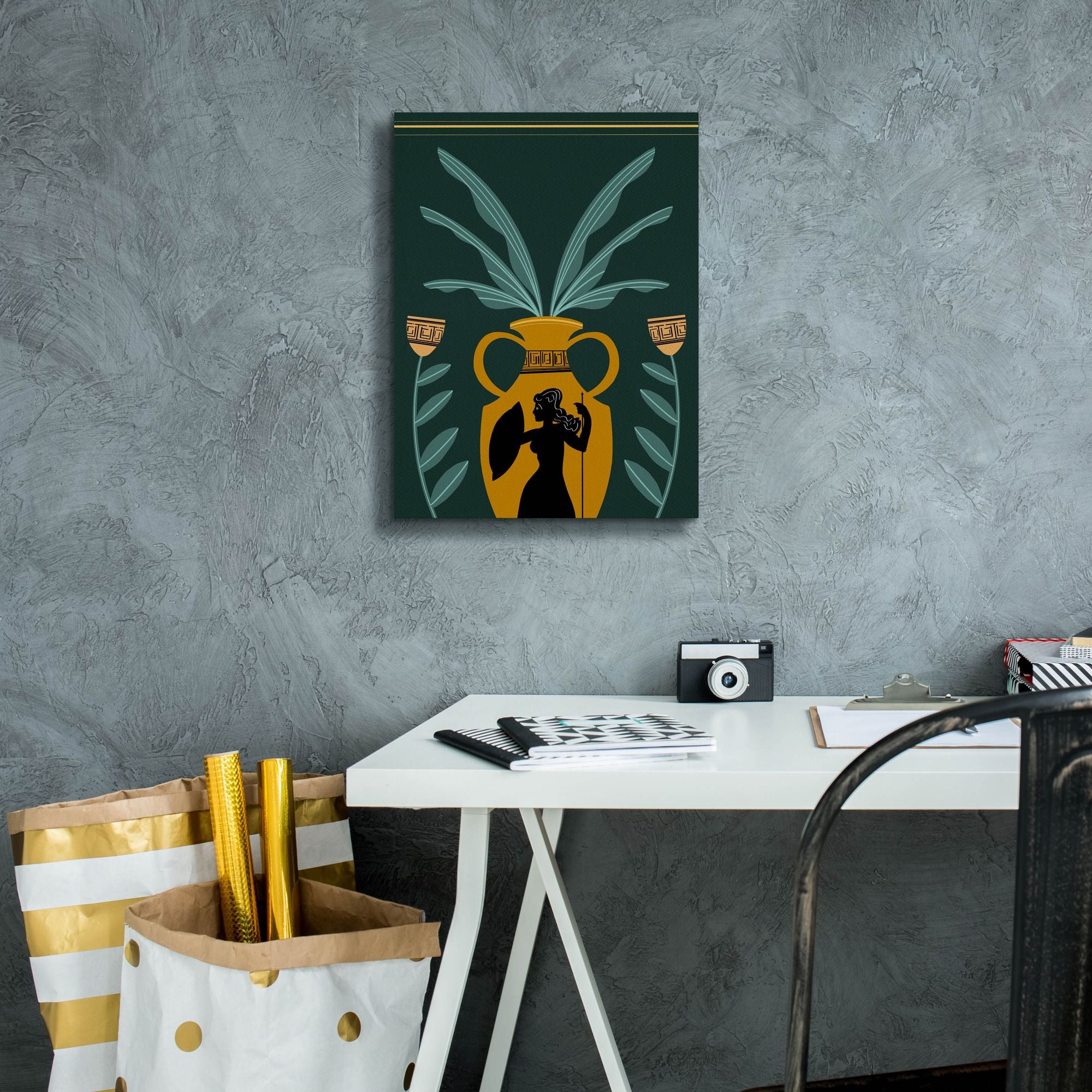 'Warrior Goddess Vase I' by Regina Moore, Canvas Wall Art,12 x 16