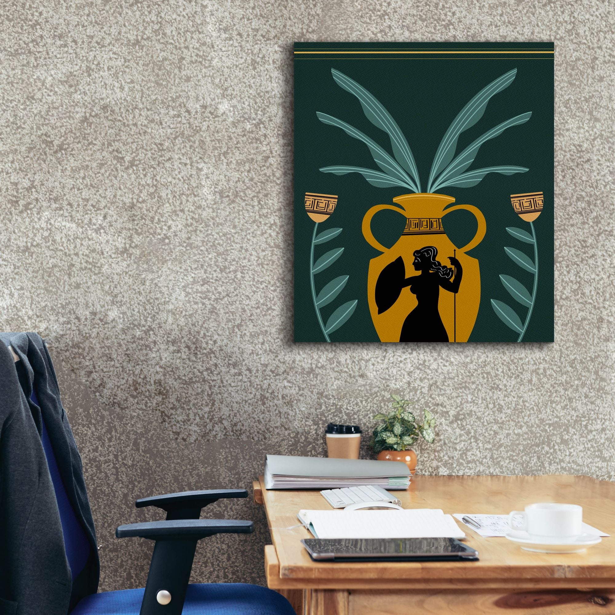 'Warrior Goddess Vase I' by Regina Moore, Canvas Wall Art,26x30