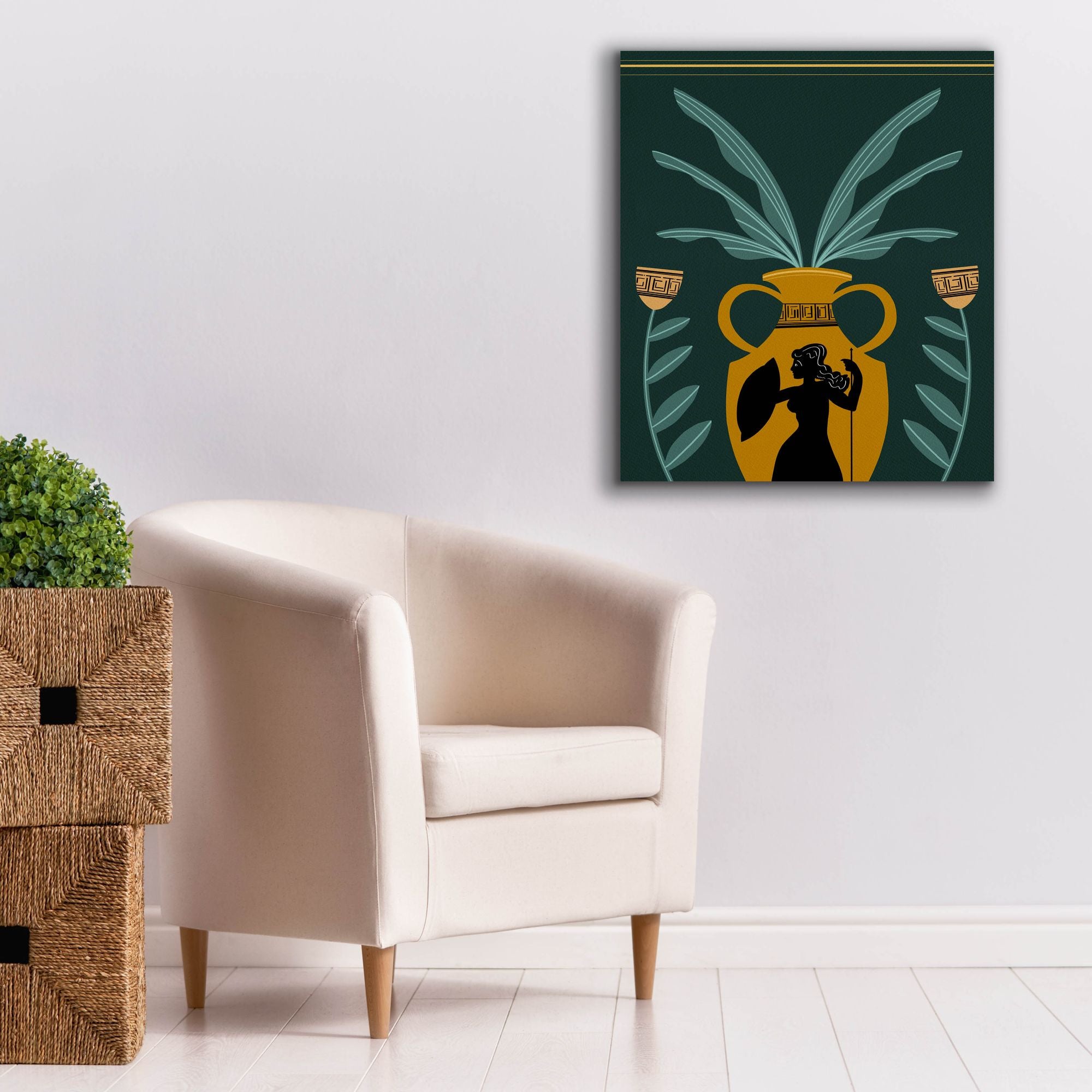 'Warrior Goddess Vase I' by Regina Moore, Canvas Wall Art,26x30