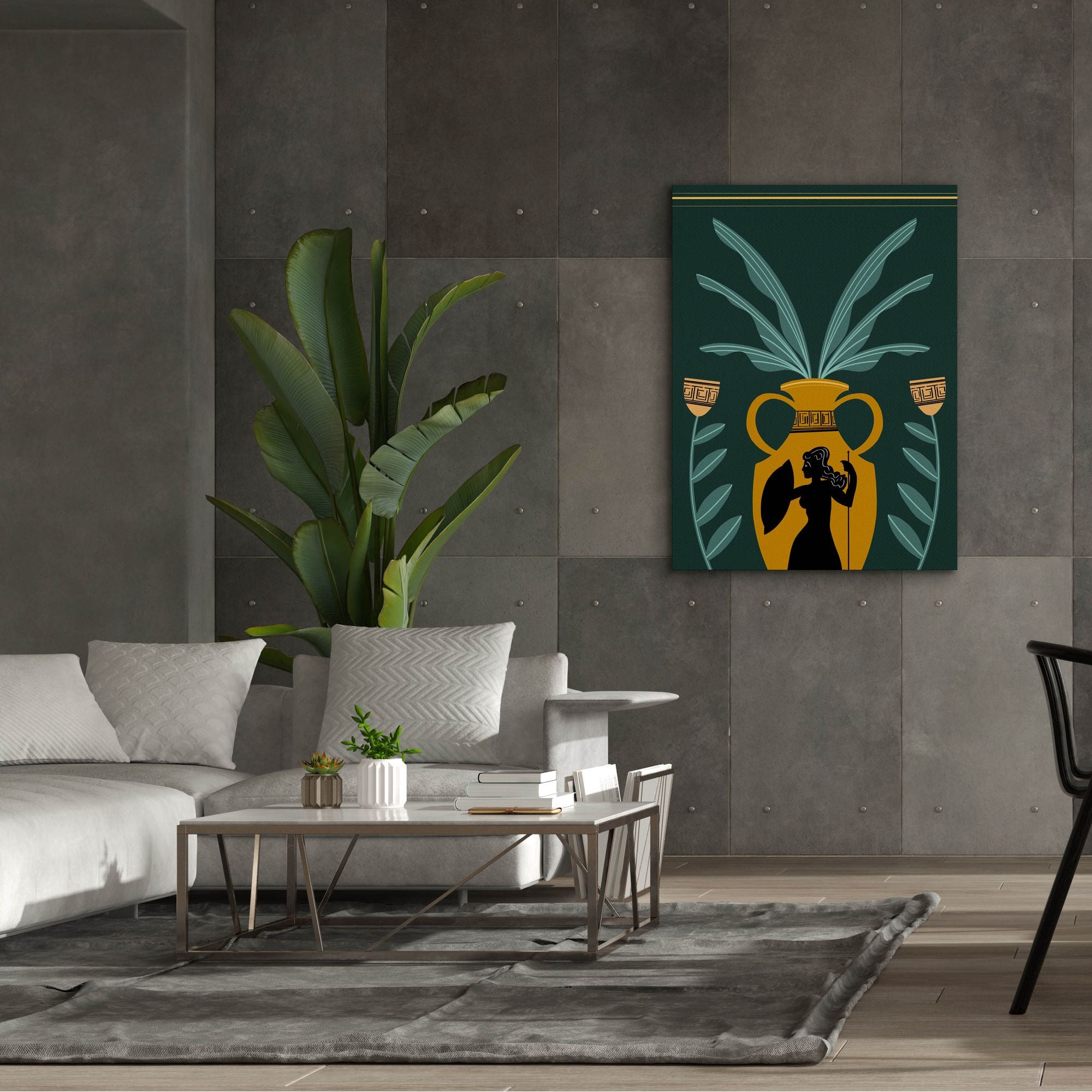 'Warrior Goddess Vase I' by Regina Moore, Canvas Wall Art,40x54
