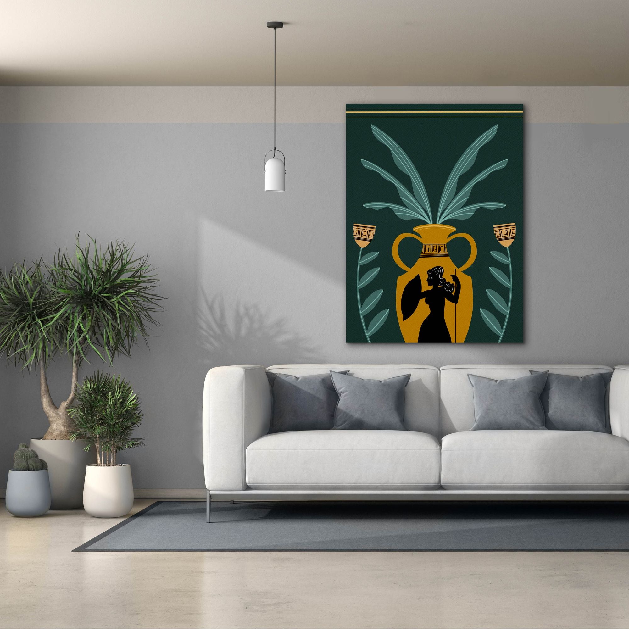 'Warrior Goddess Vase I' by Regina Moore, Canvas Wall Art,40x54