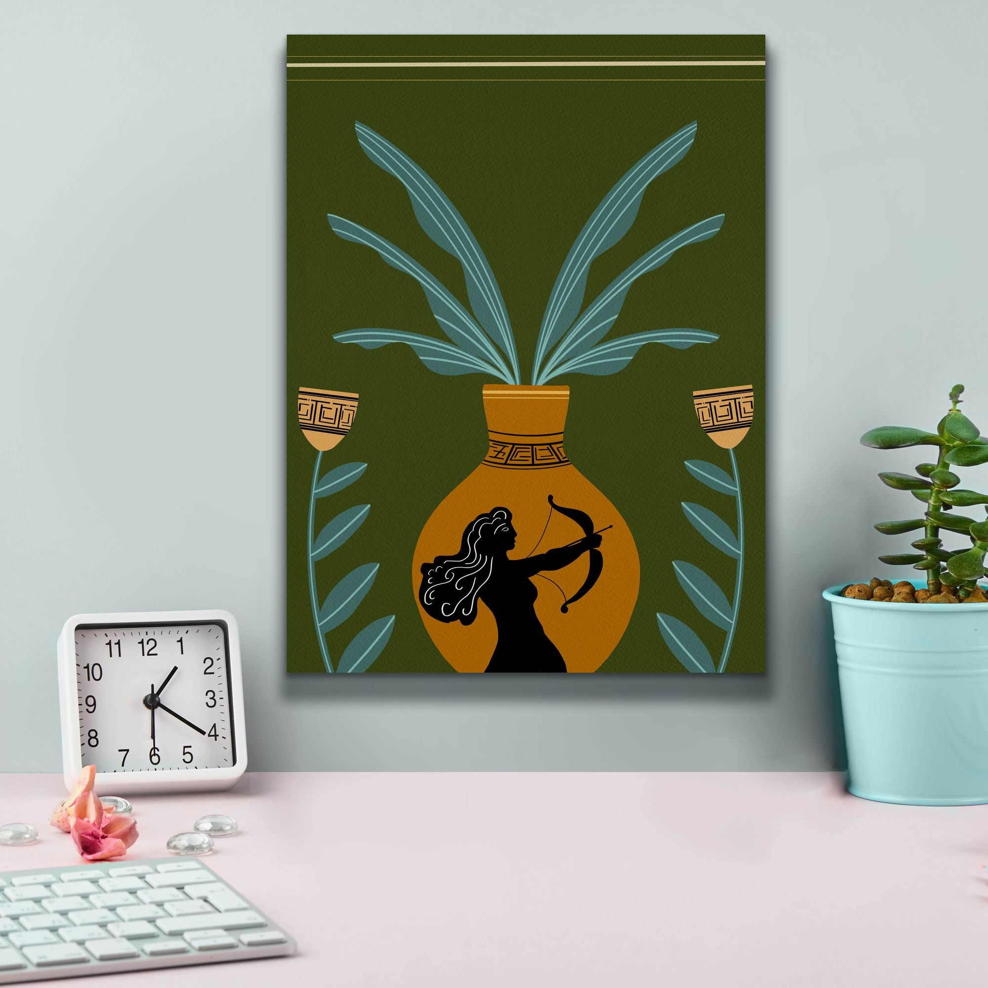 'Warrior Goddess Vase II' by Regina Moore, Canvas Wall Art,12 x 16