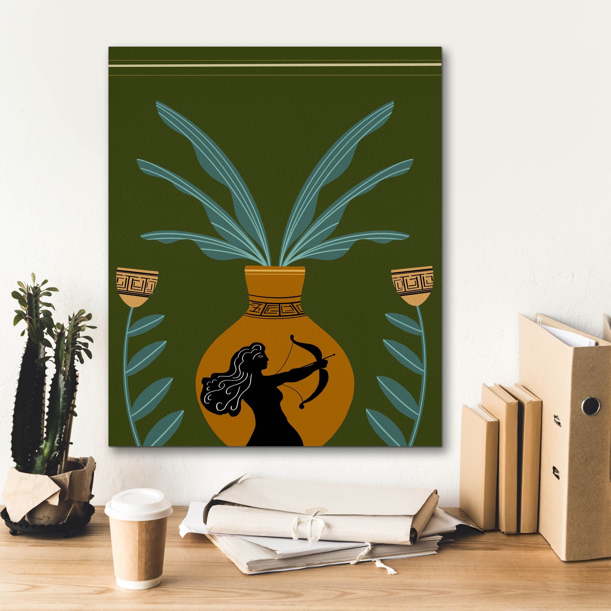 'Warrior Goddess Vase II' by Regina Moore, Canvas Wall Art,20 x 24