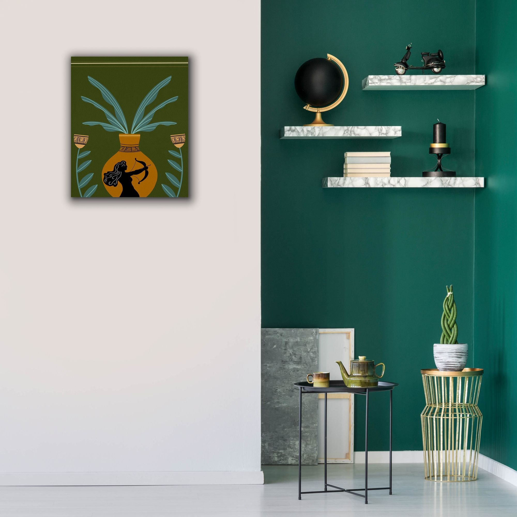 'Warrior Goddess Vase II' by Regina Moore, Canvas Wall Art,20 x 24