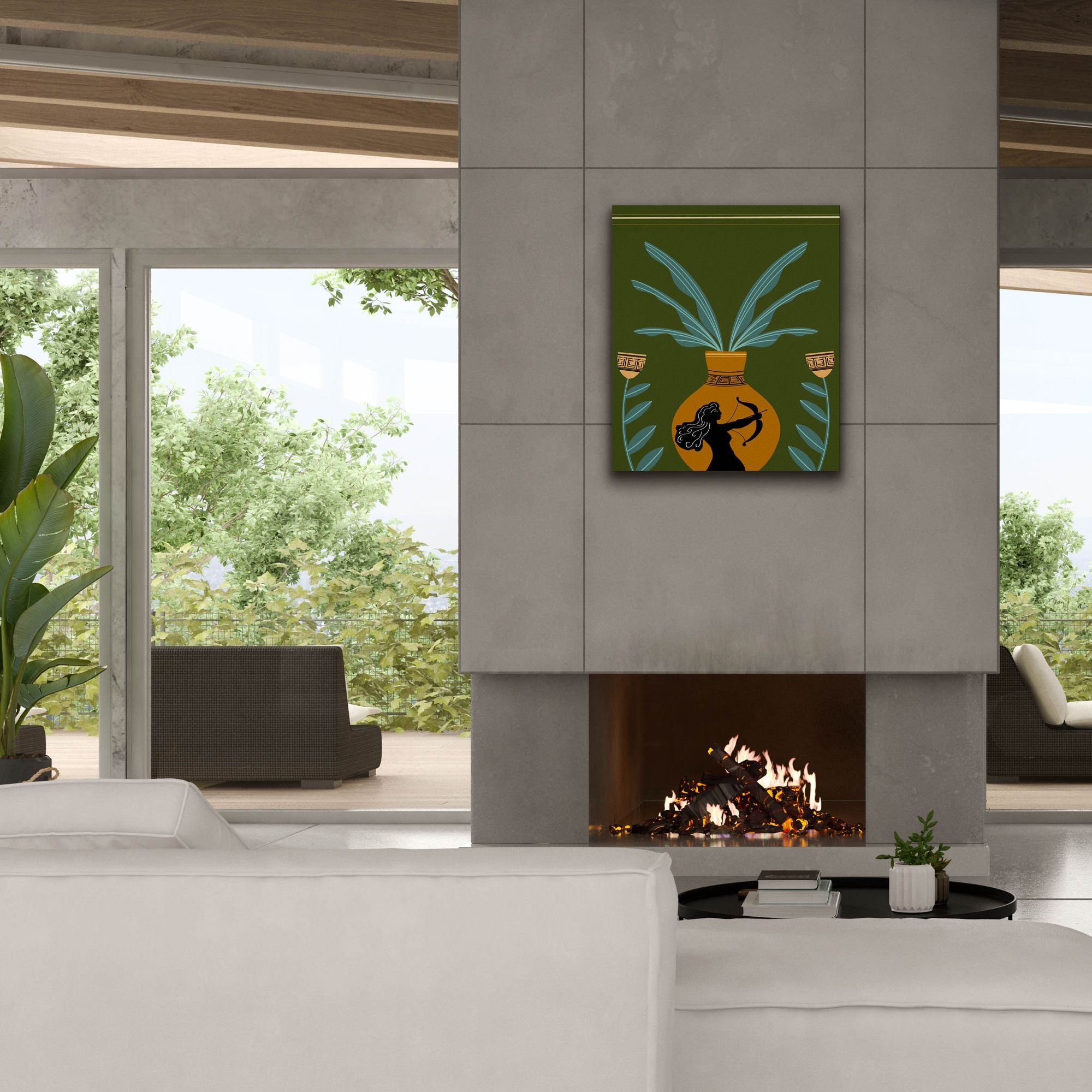 'Warrior Goddess Vase II' by Regina Moore, Canvas Wall Art,26x30